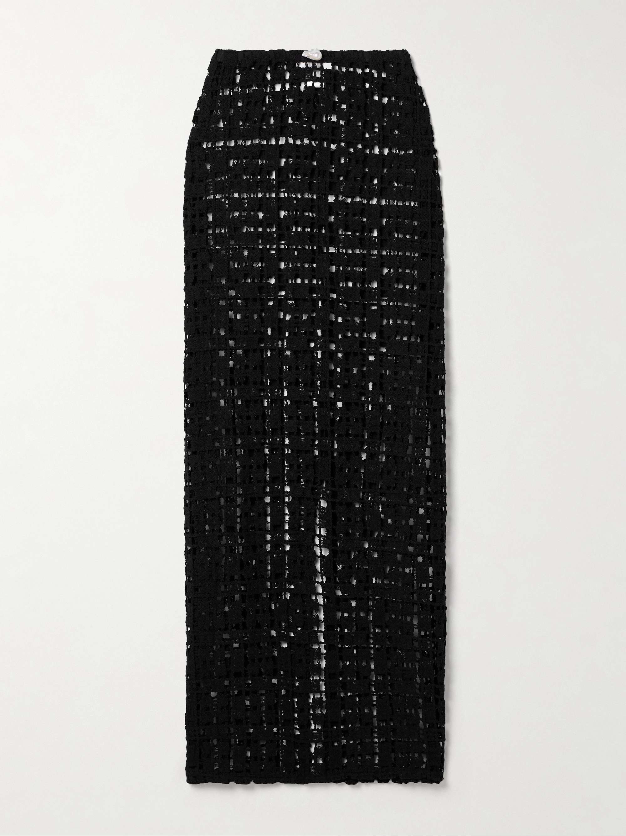 Sun embellished crocheted cotton maxi skirt view
