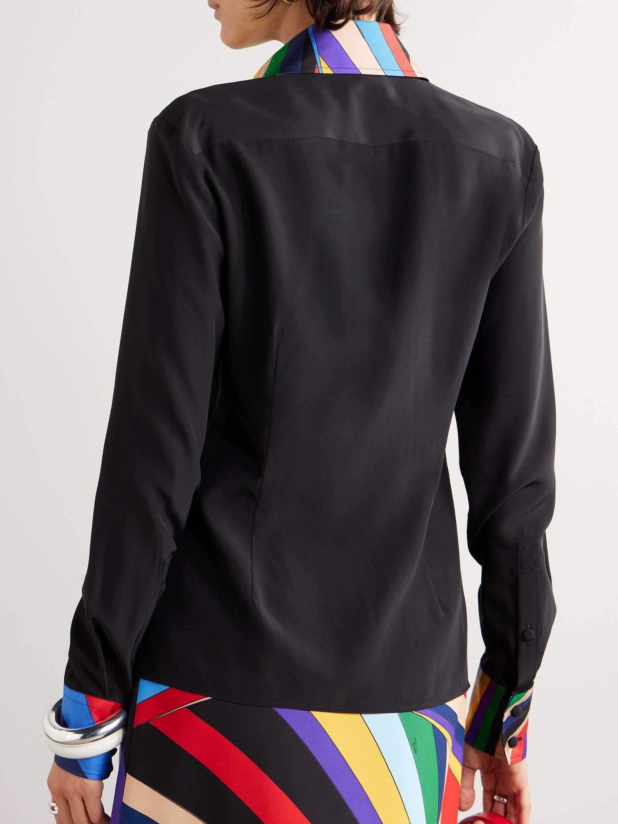 Printed silk-crepe shirt view