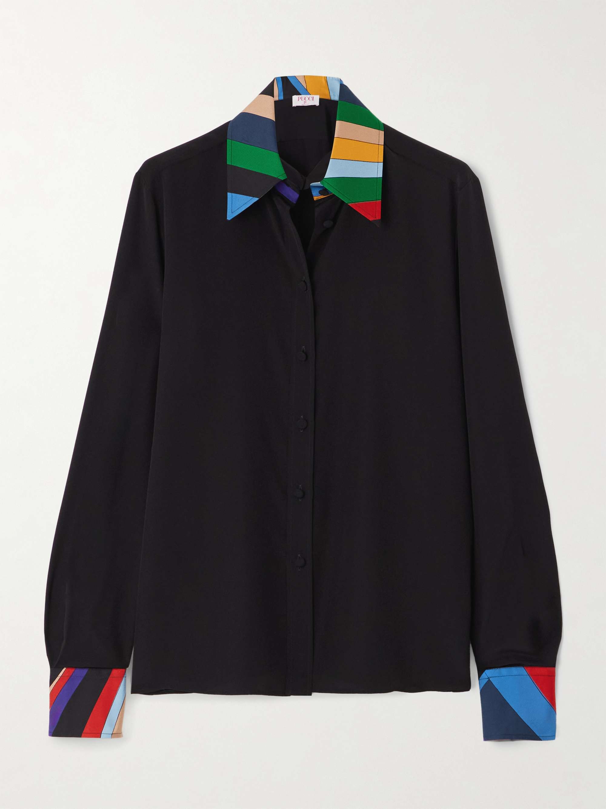 Printed silk-crepe shirt view
