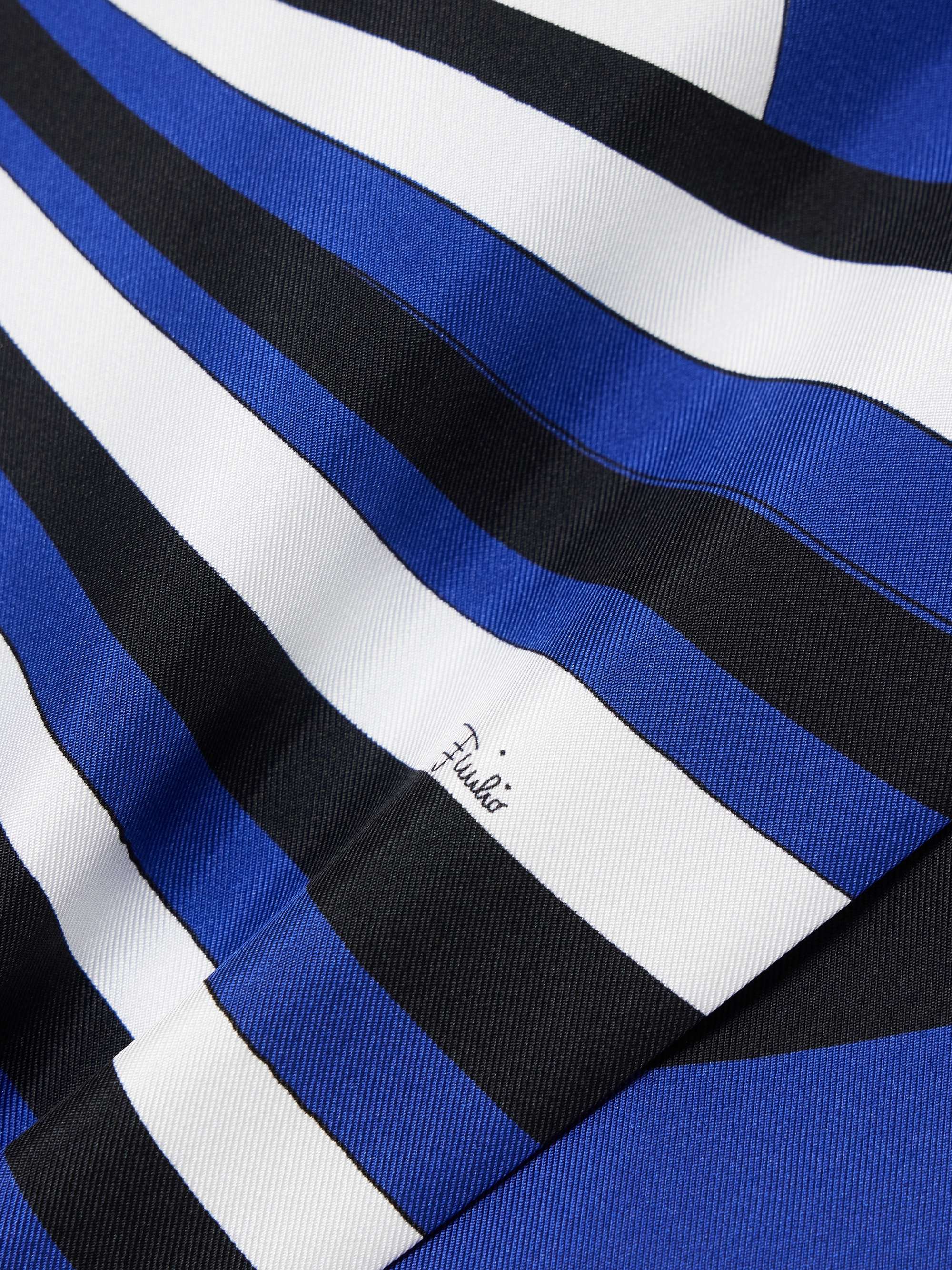 Printed silk-twill mini wrap skirt view
