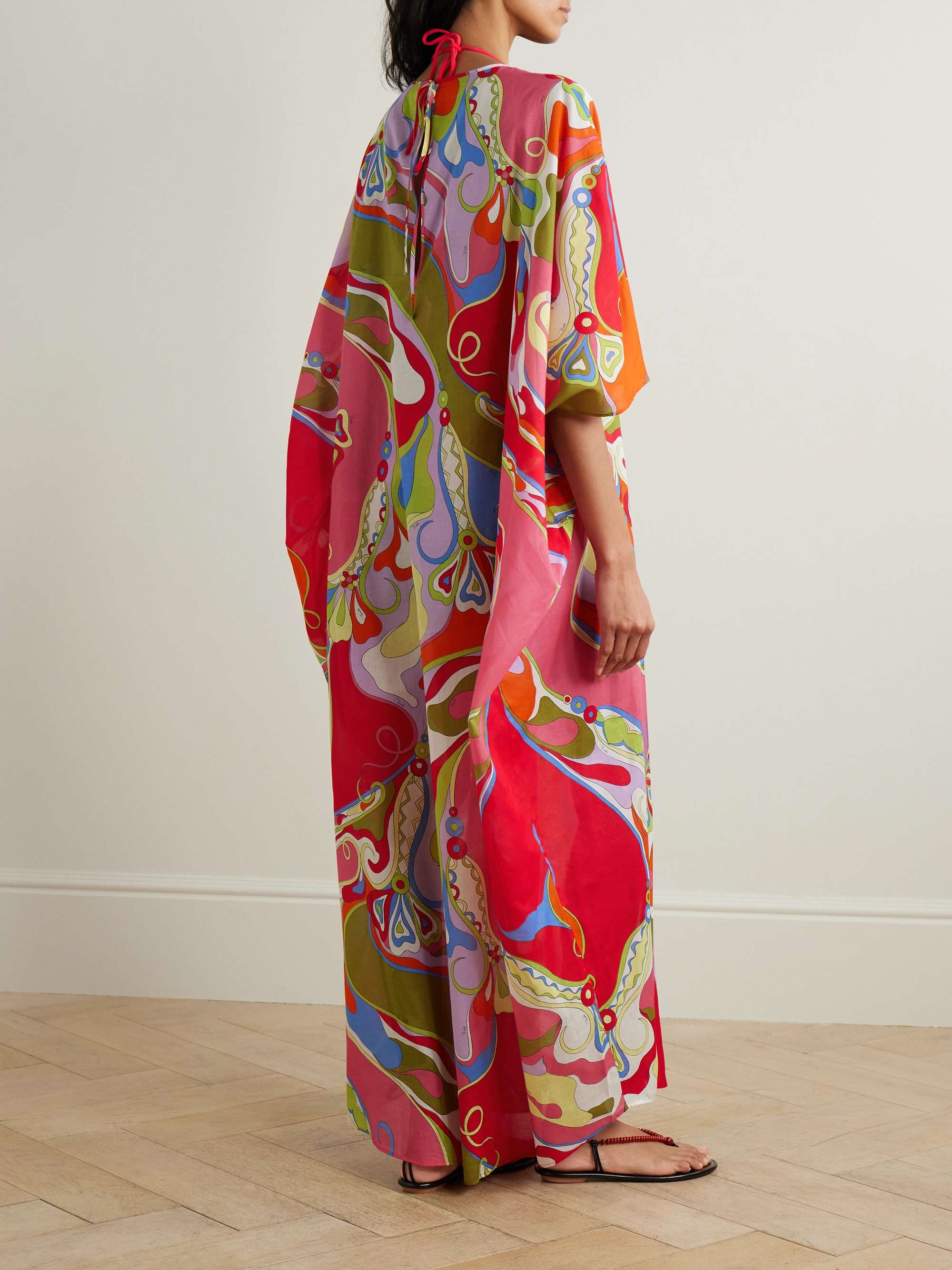 Printed cotton-voile kaftan view