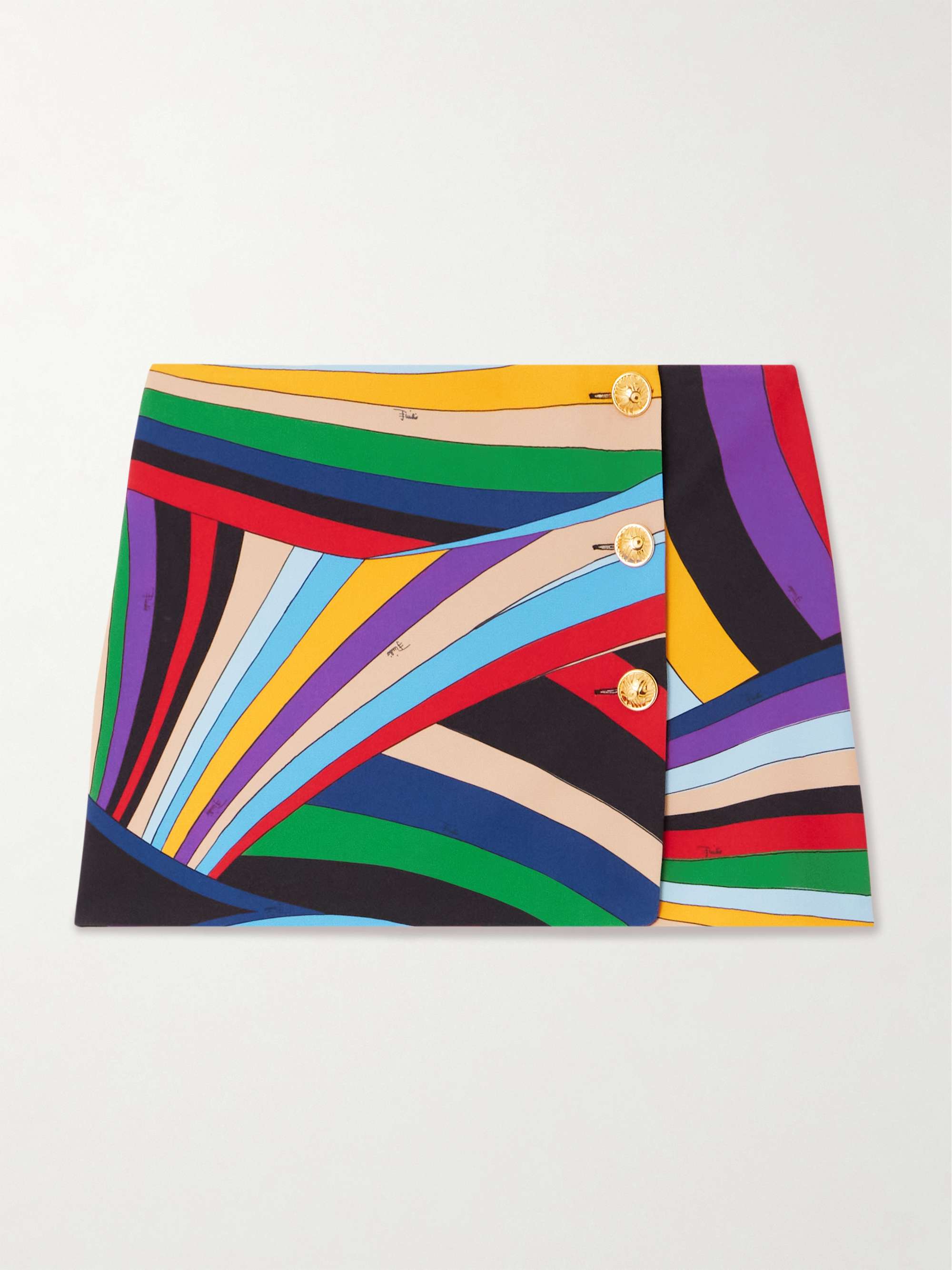 Printed cady mini wrap skirt view