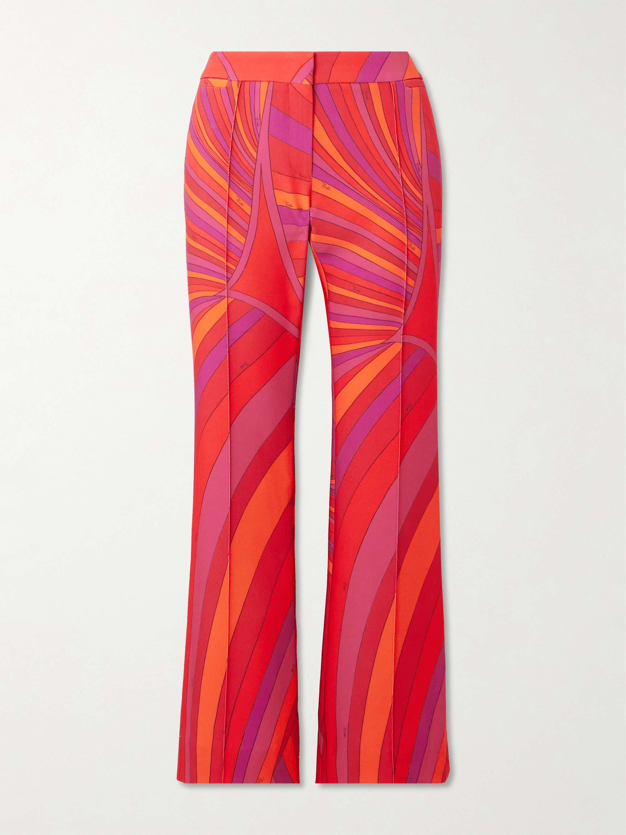 Cropped printed cady straight-leg pants view