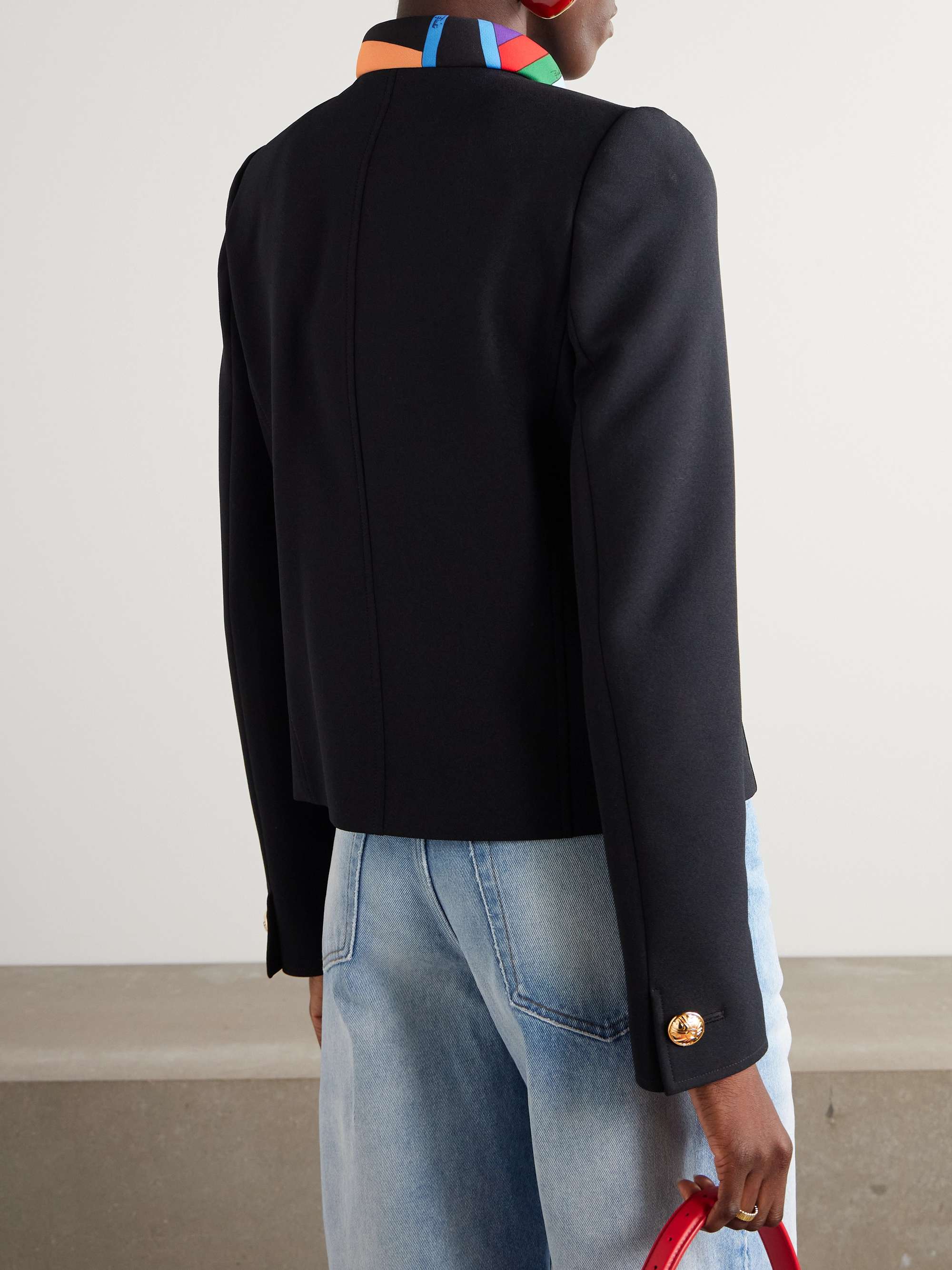 Printed cady jacket view