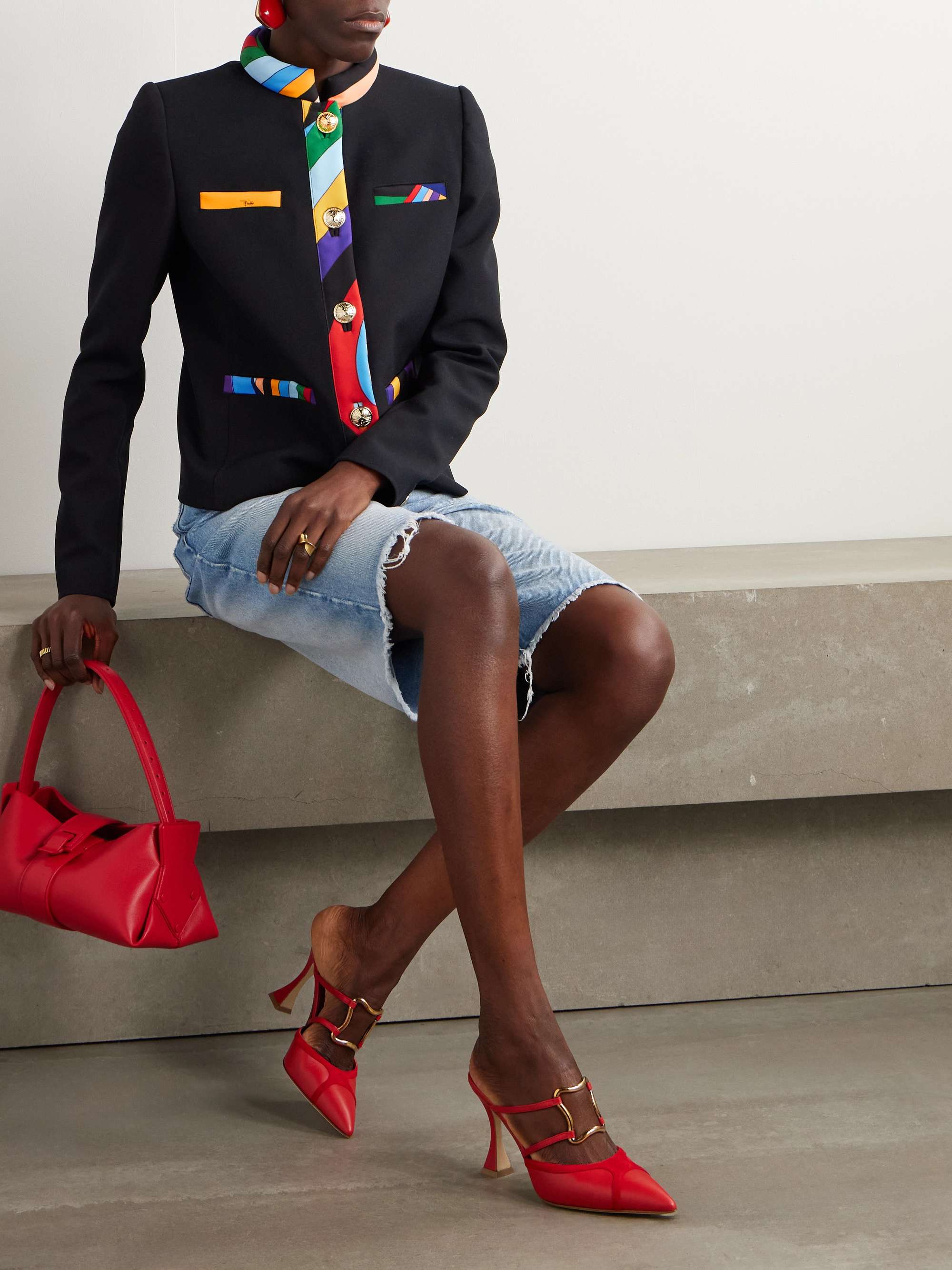 Printed cady jacket view
