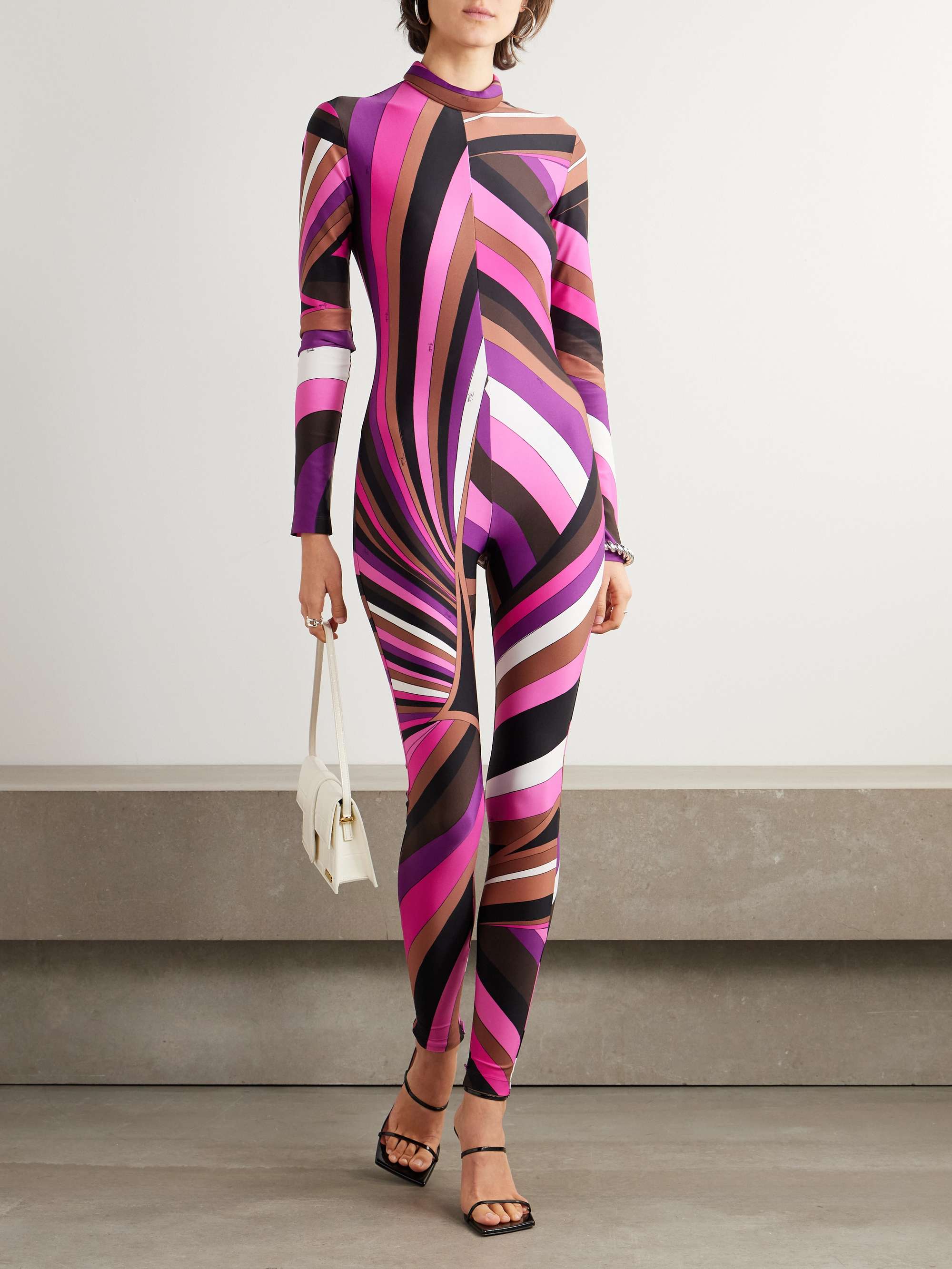 Printed stretch-jersey jumpsuit view