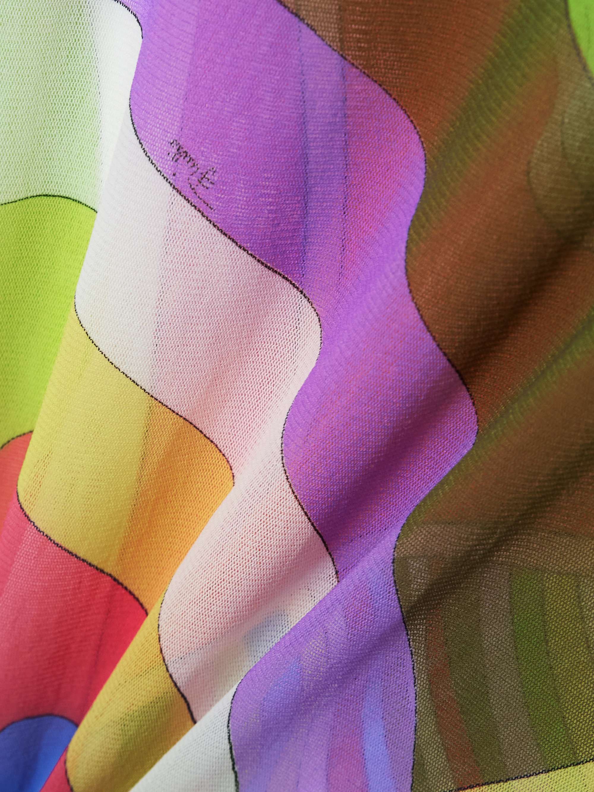 Printed tulle maxi dress view