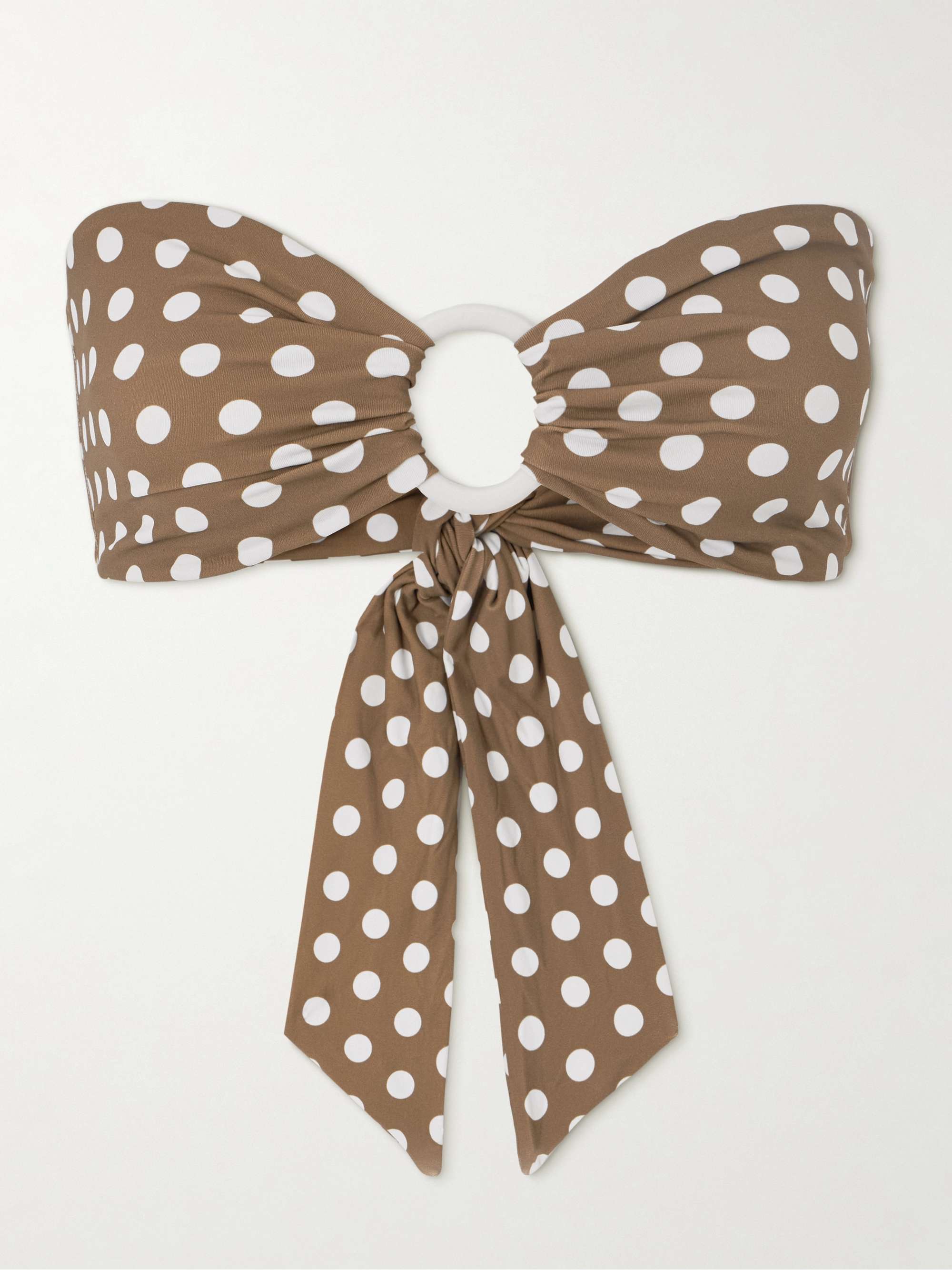 Coronada polka-dot bikini top view