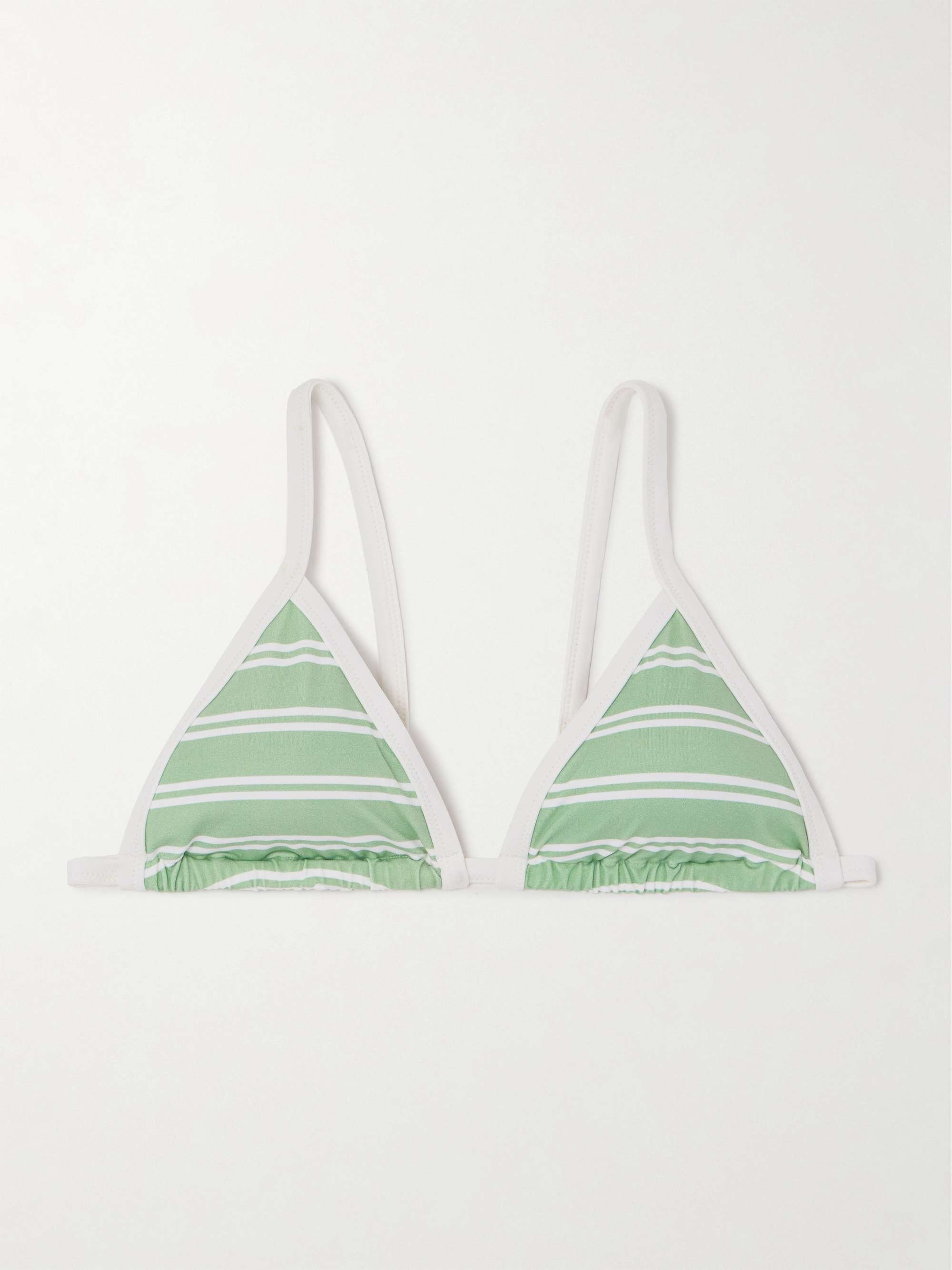 Bianco striped triangle bikini top view