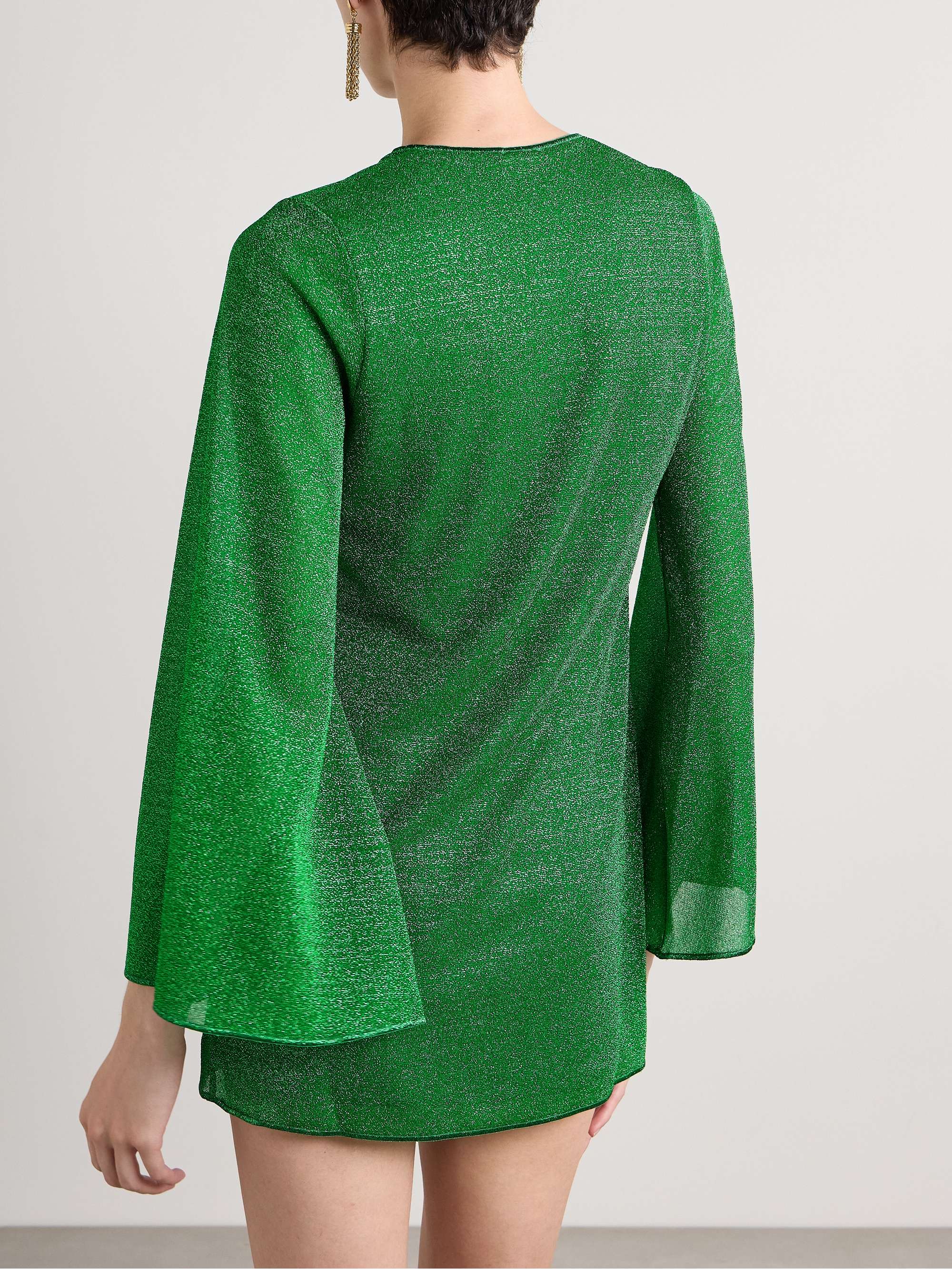 Lumière embellished metallic stretch-knit kaftan view