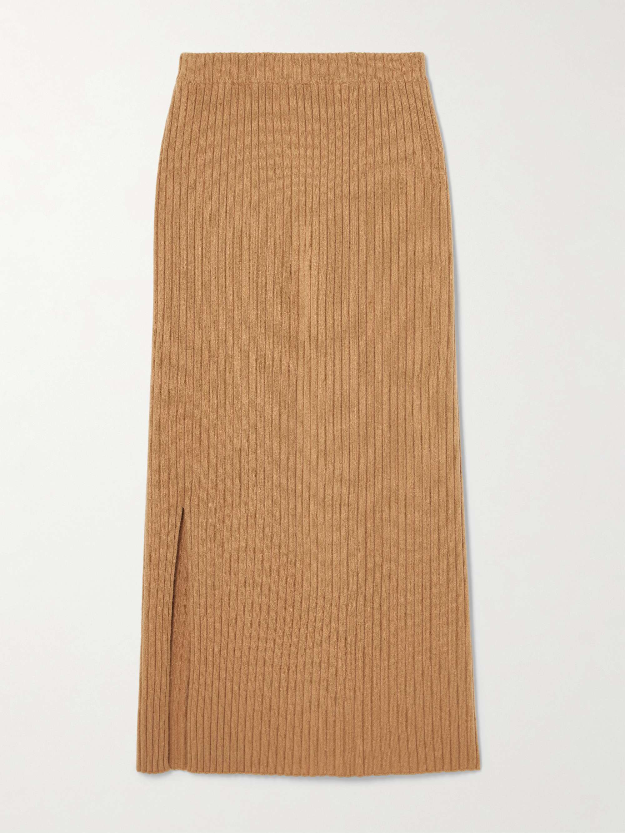 Ribbed cashmere maxi skirt view