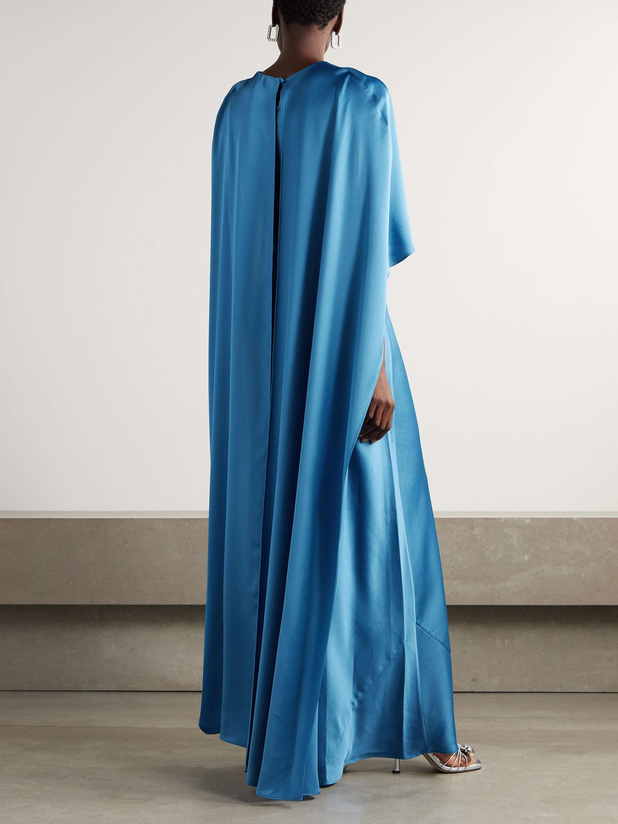 Izel cape-effect satin gown view