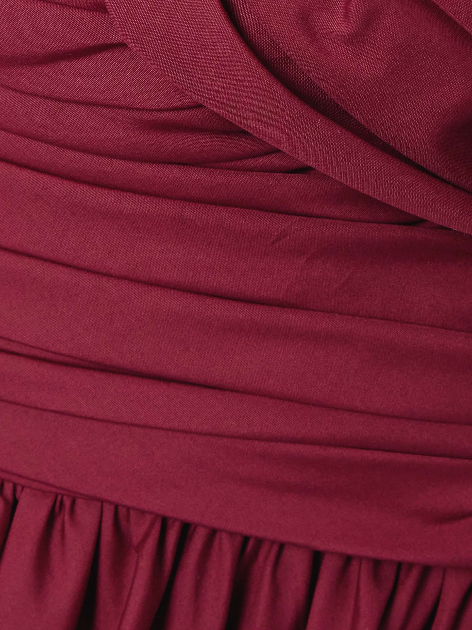 Off-the-shoulder gathered cotton-poplin midi dress view