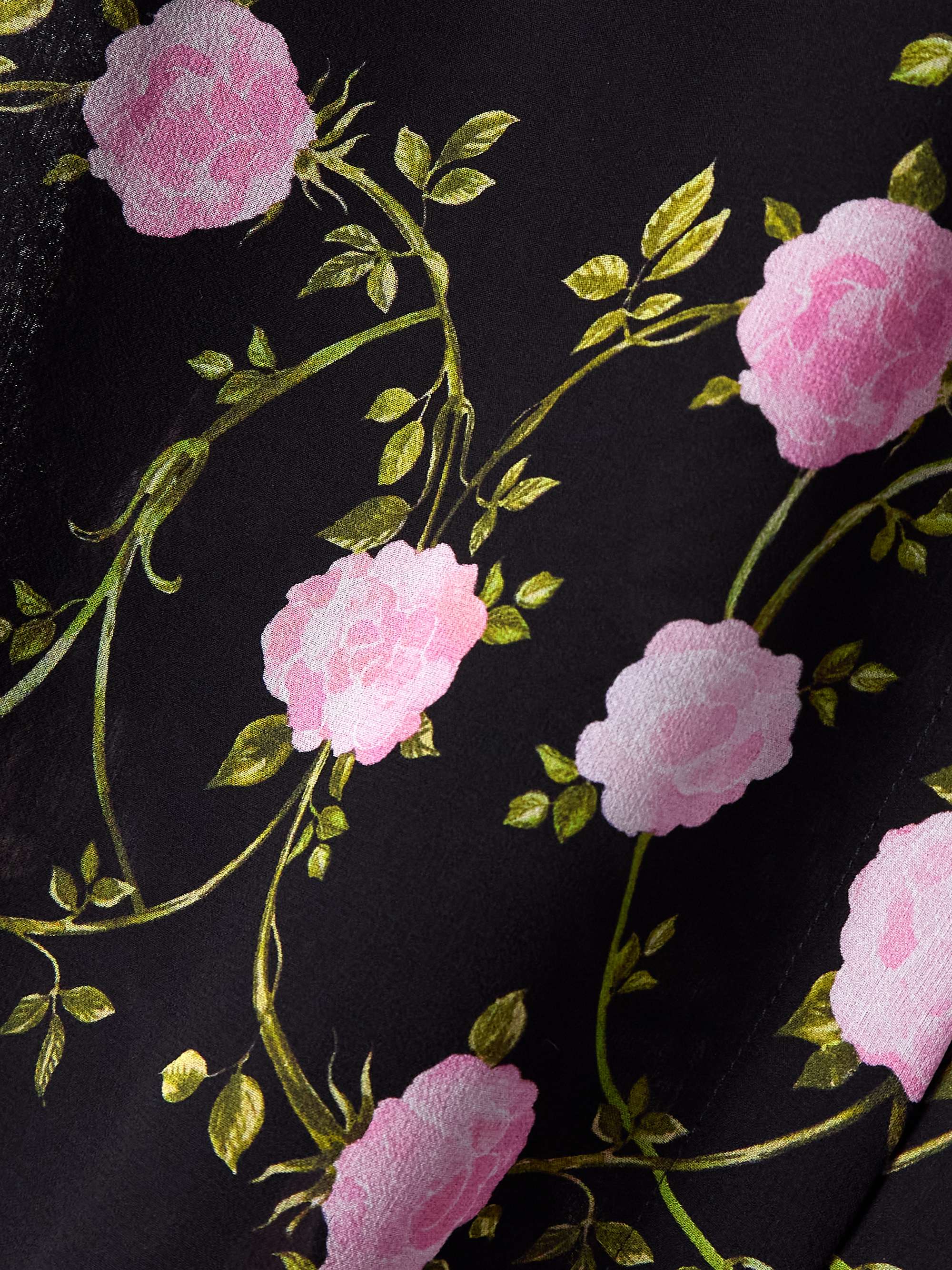 Pussy-bow floral-print silk-chiffon blouse view