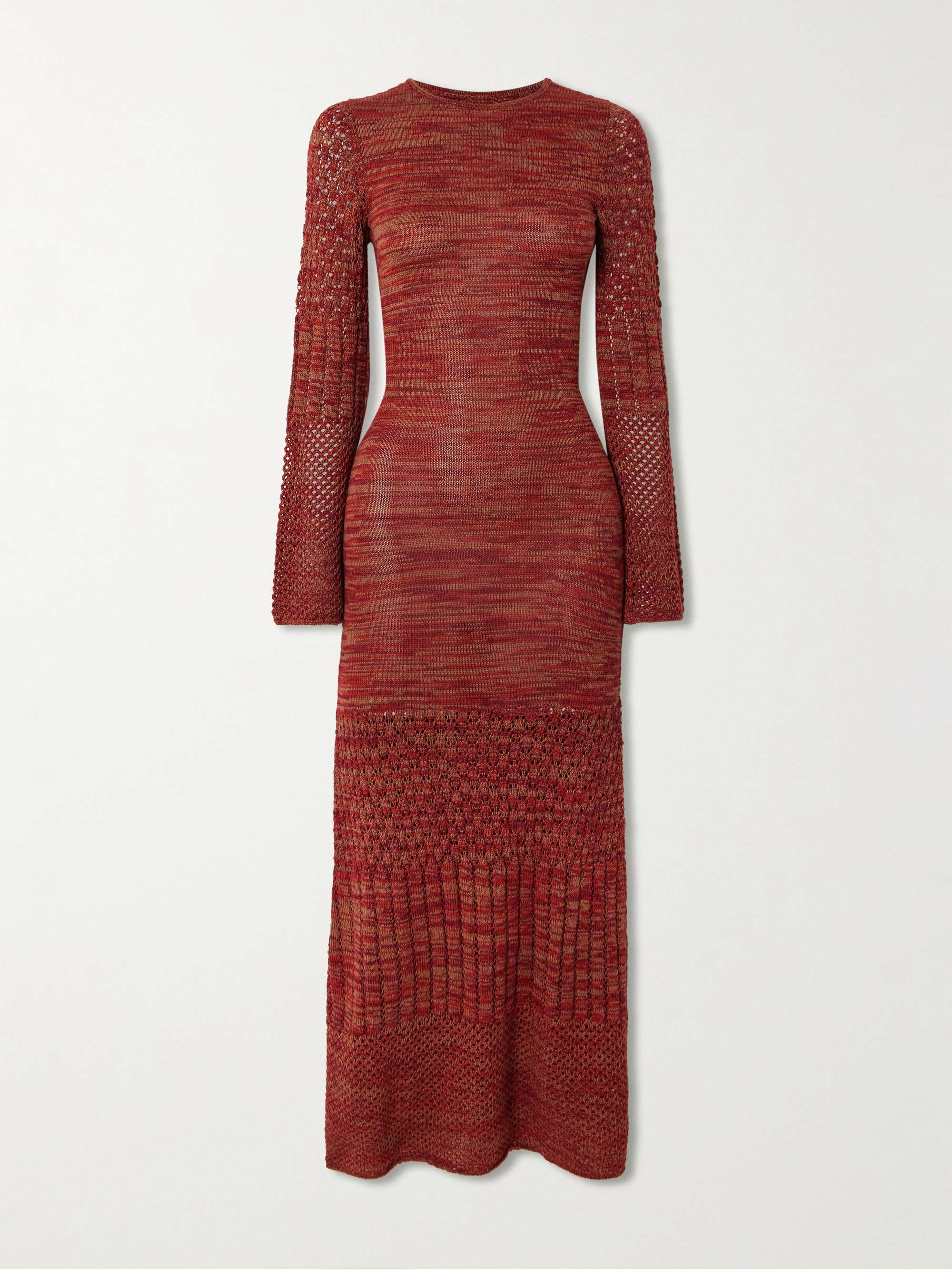 Murga open-back pointelle and ribbed-knit alpaca maxi dress view