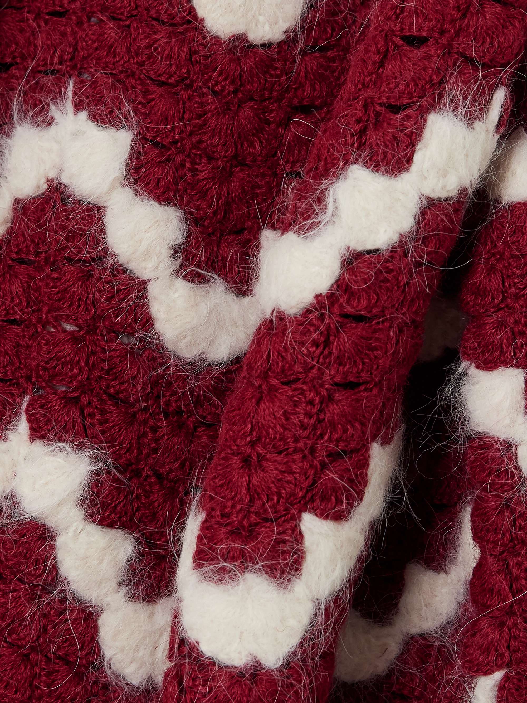 Safi scalloped cropped crocheted alpaca top view