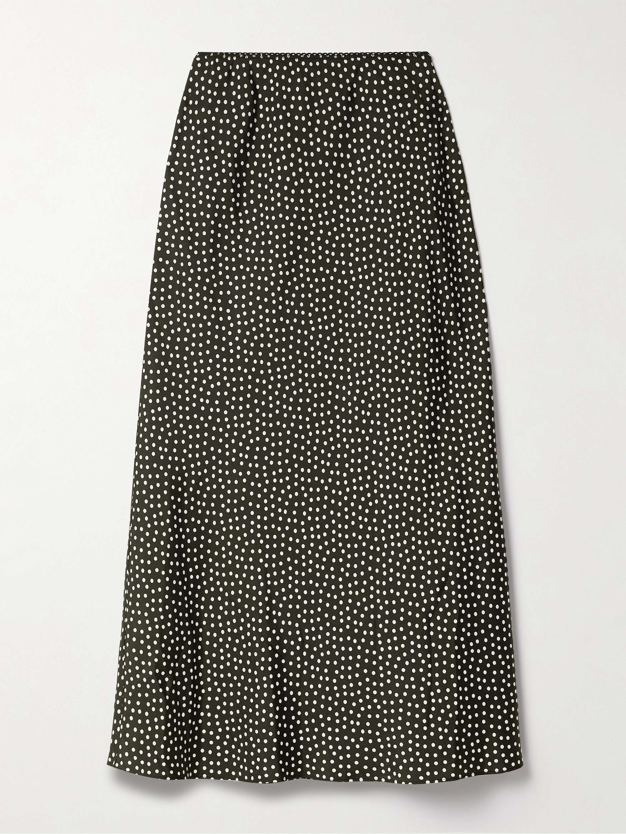 Elowena polka-dot silk-blend midi skirt view