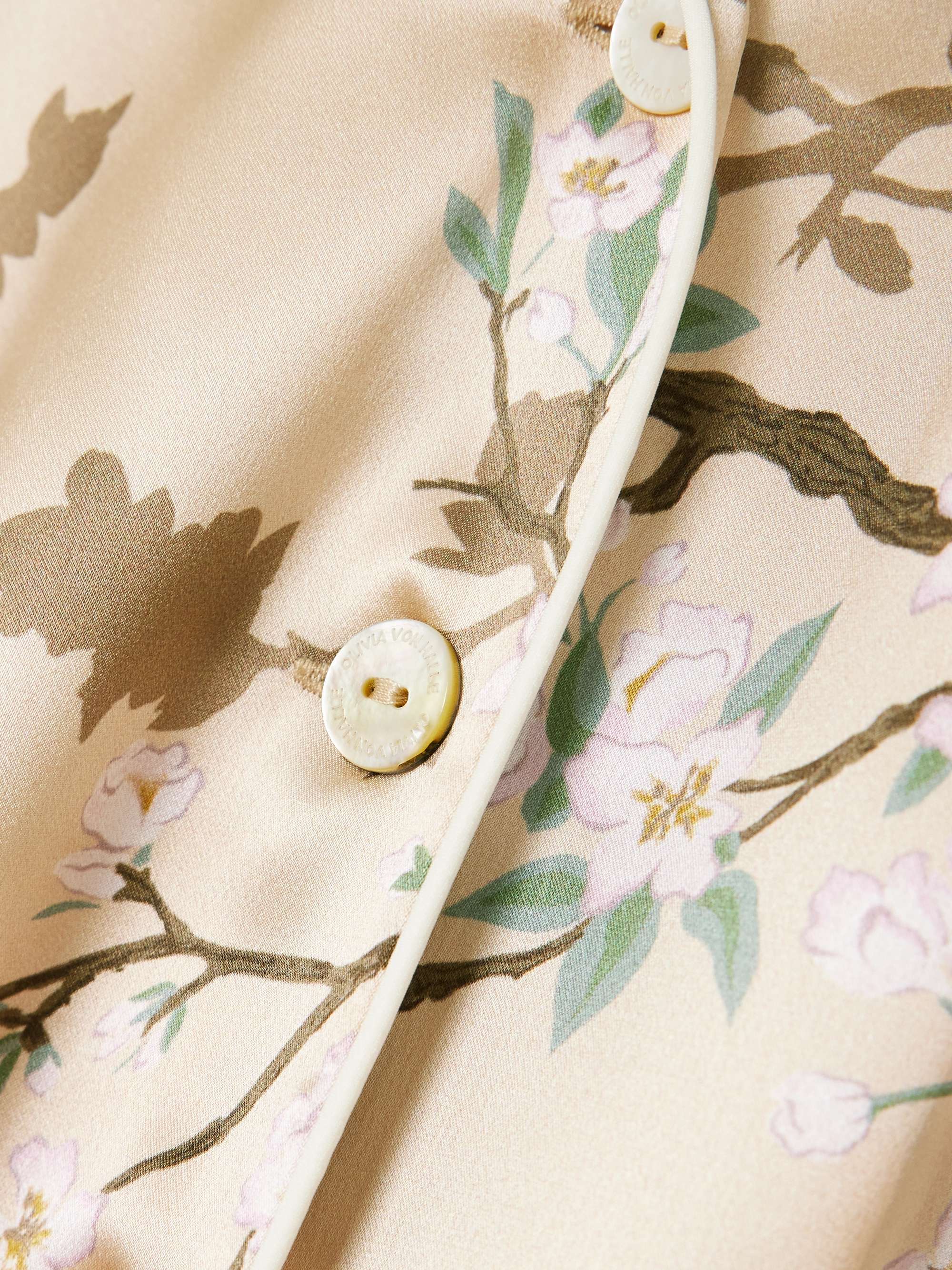 Alba floral-print silk-satin pajama set view