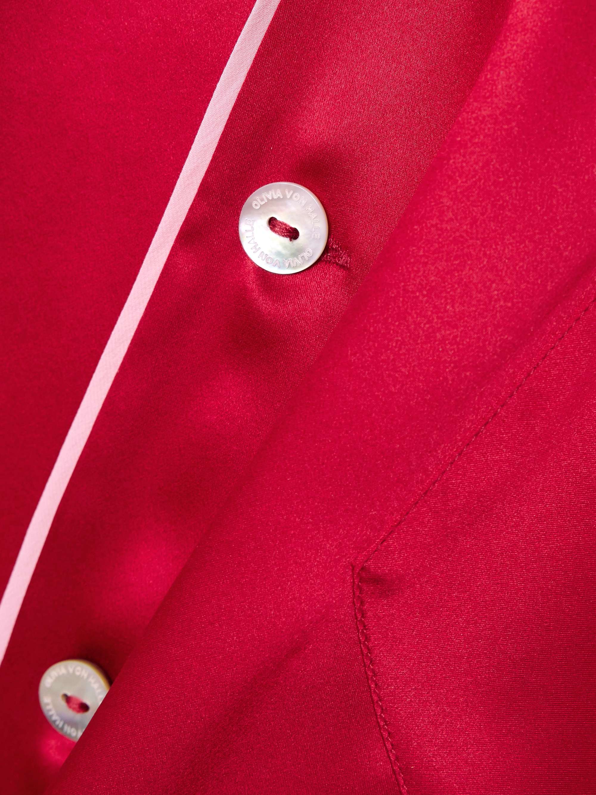 Yves piped silk-satin pajama set view