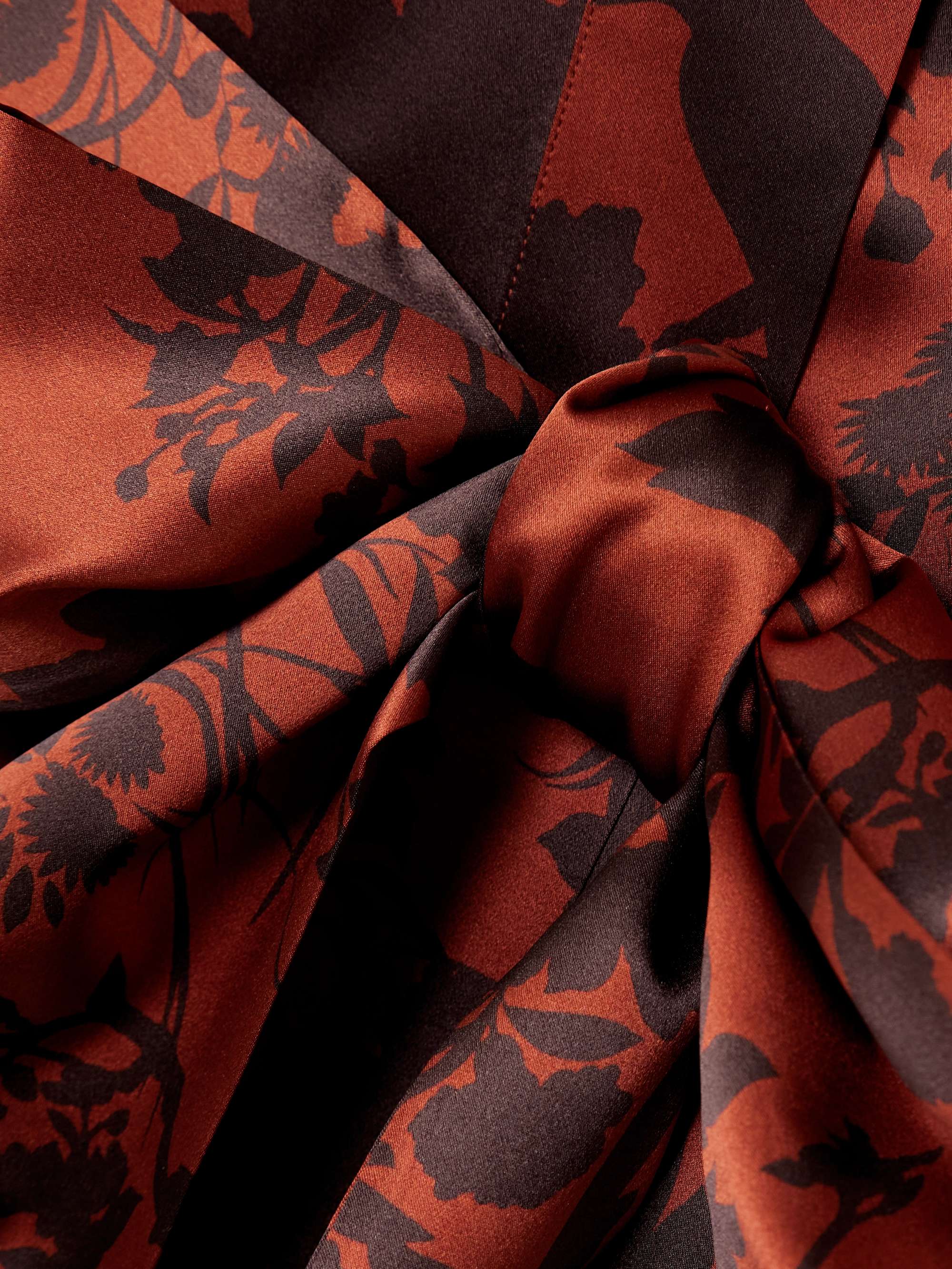 Queenie belted floral-print silk-satin robe view