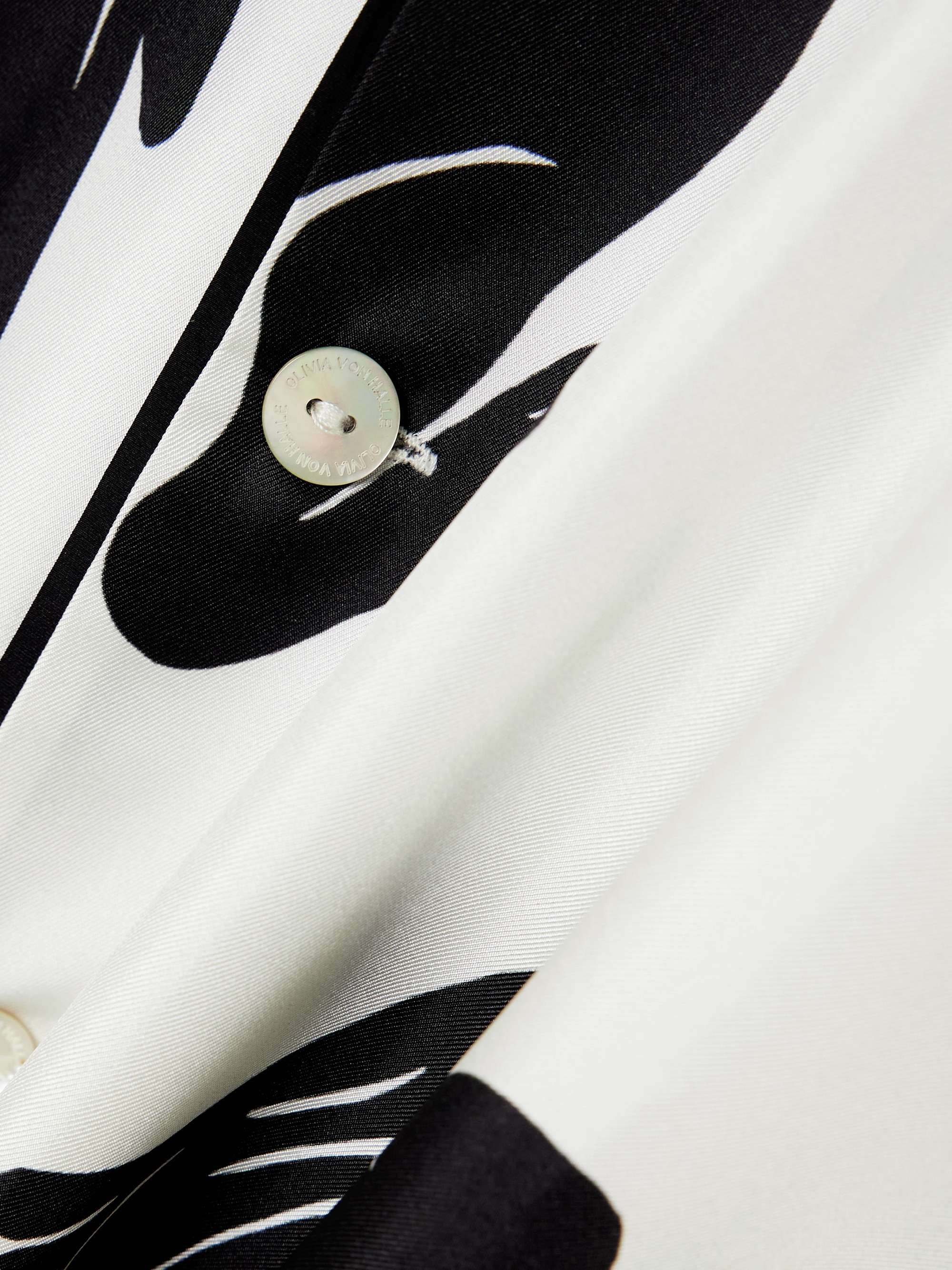Yves piped printed silk-twill pajama set view