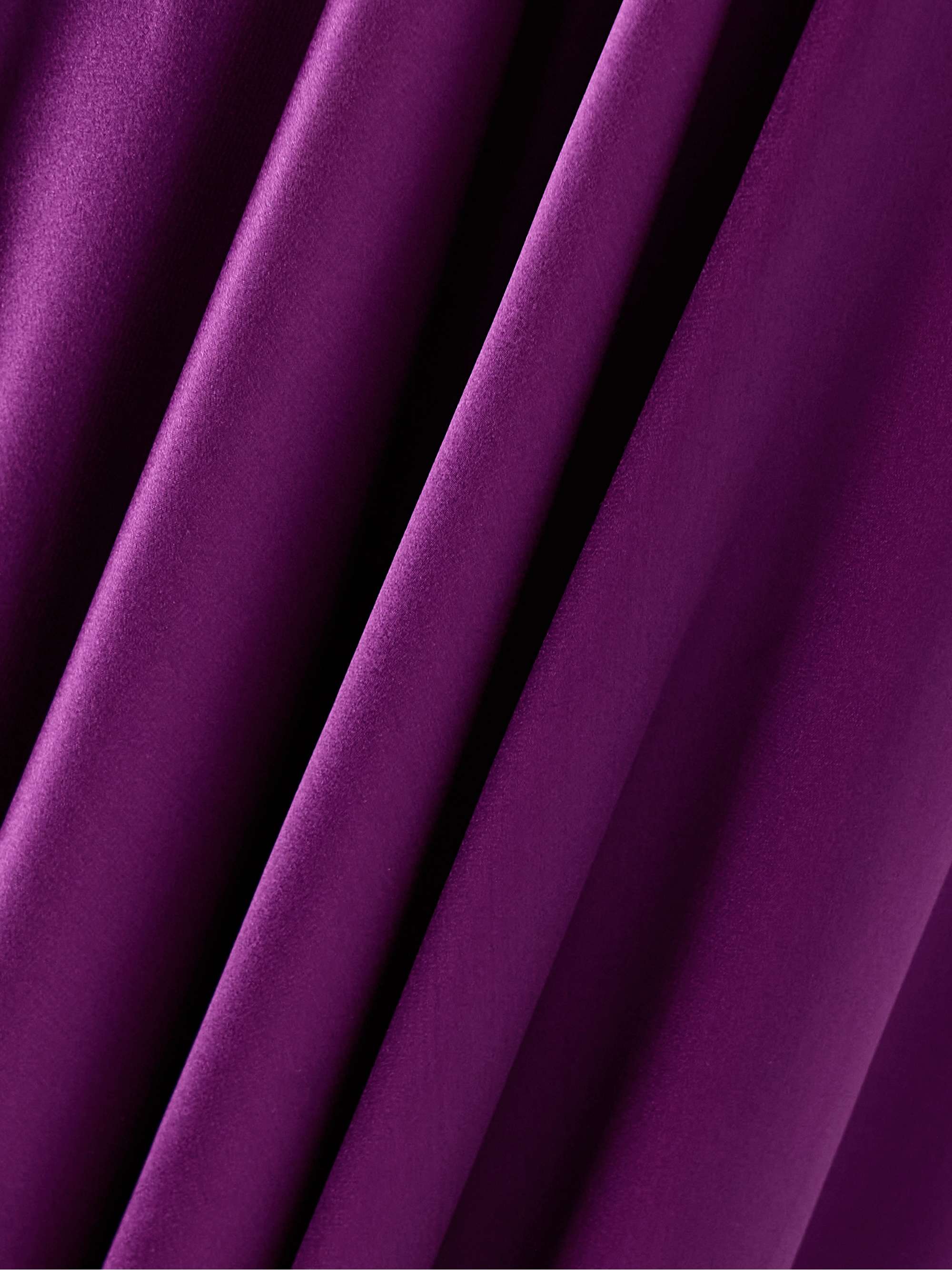Tie-detailed velvet-trimmed paneled satin maxi dress view