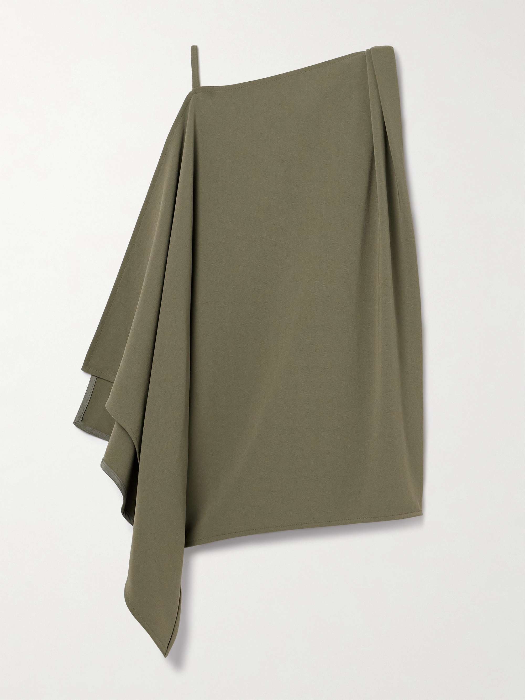 Alyssa asymmetric draped crepe top view