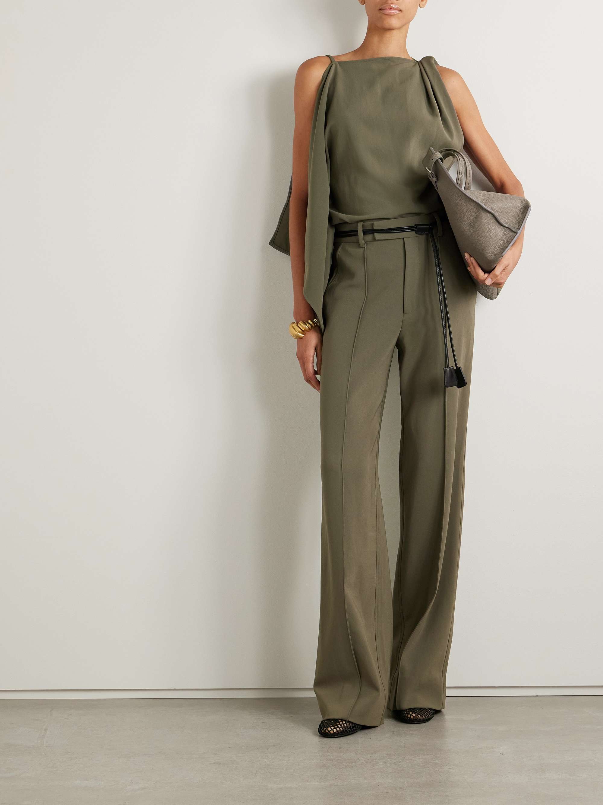 Weyes crepe straight-leg pants view