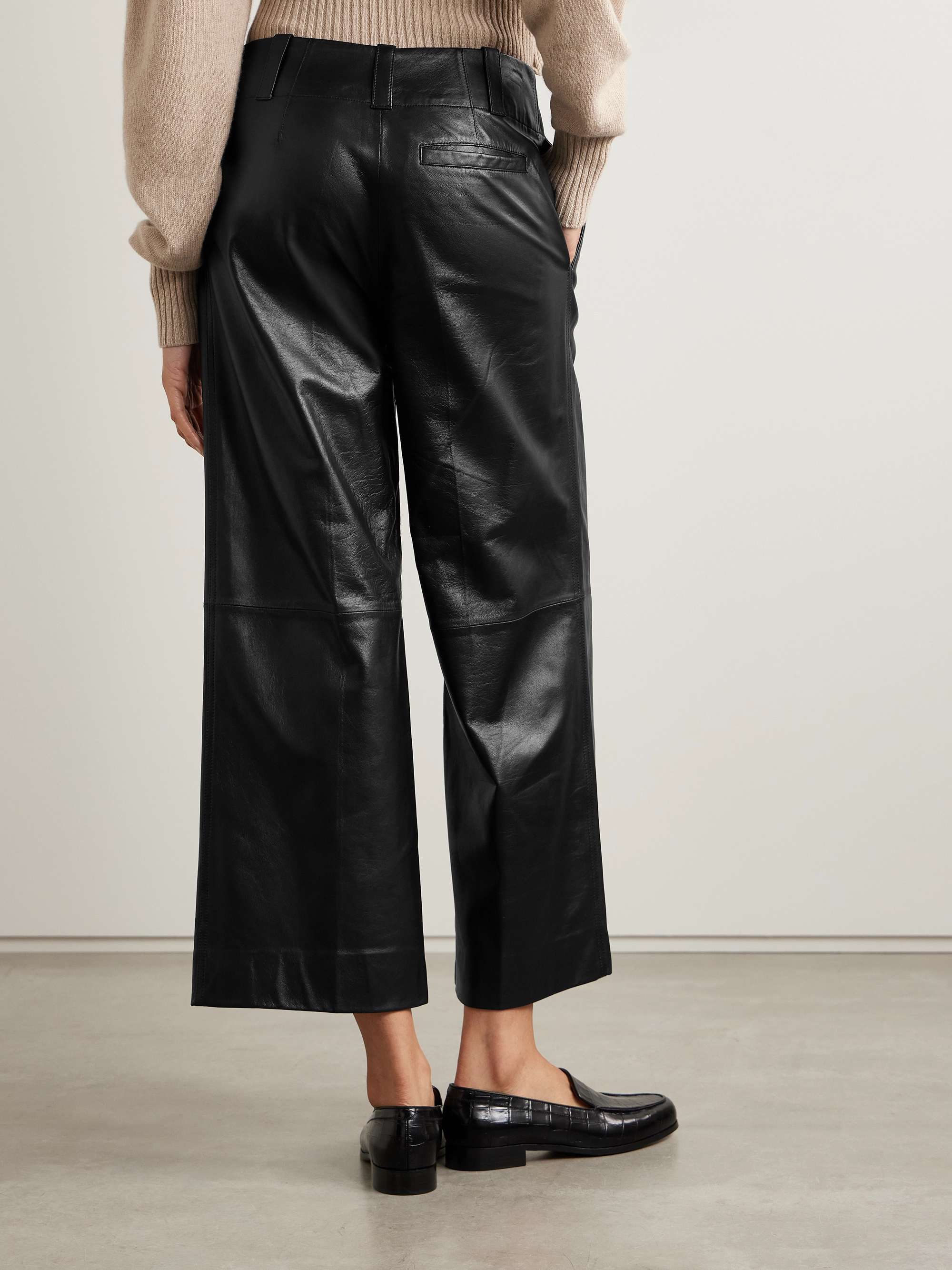 Noland leather wide-leg pants view