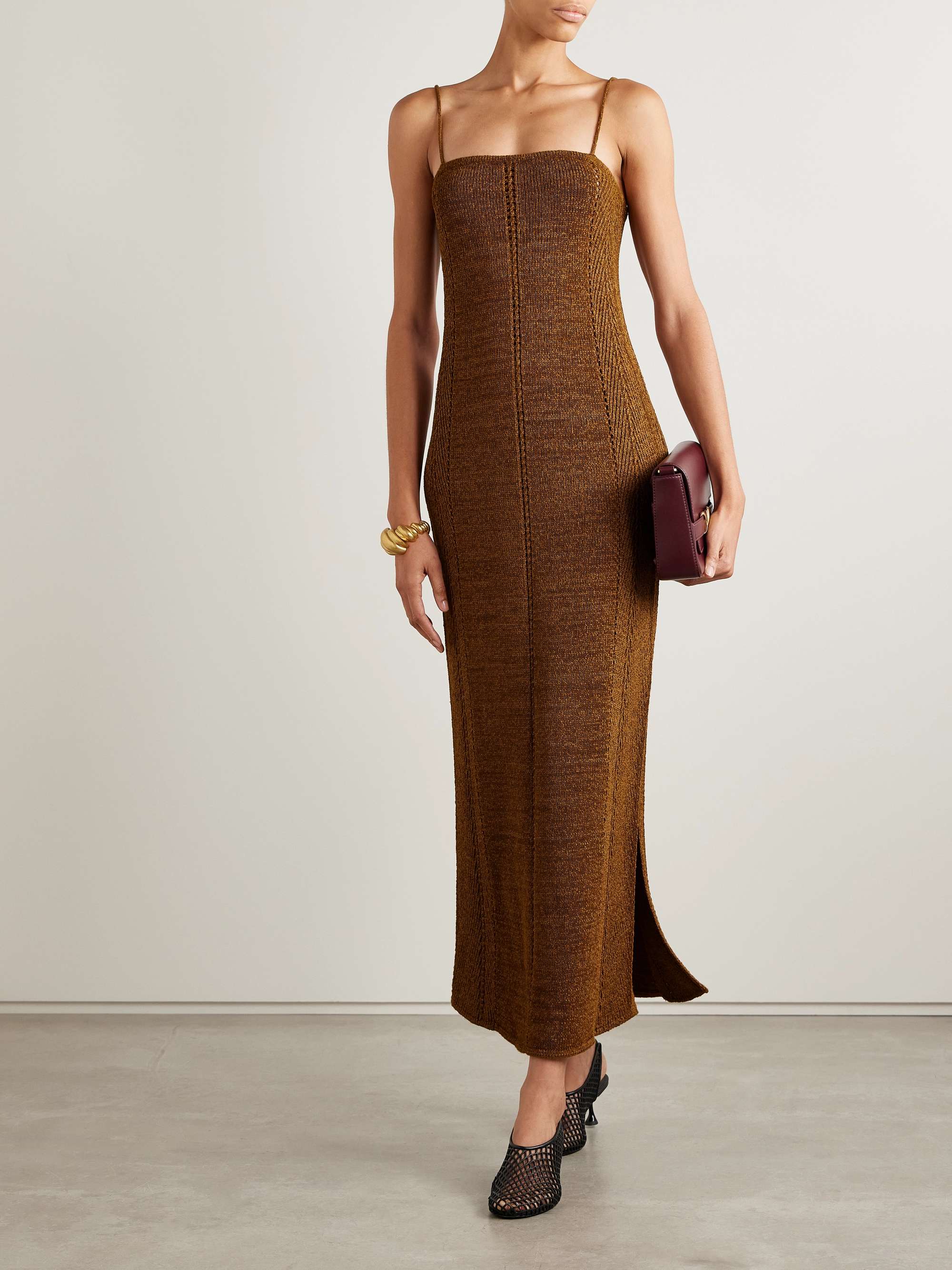 Suki pointelle-knit maxi dress view