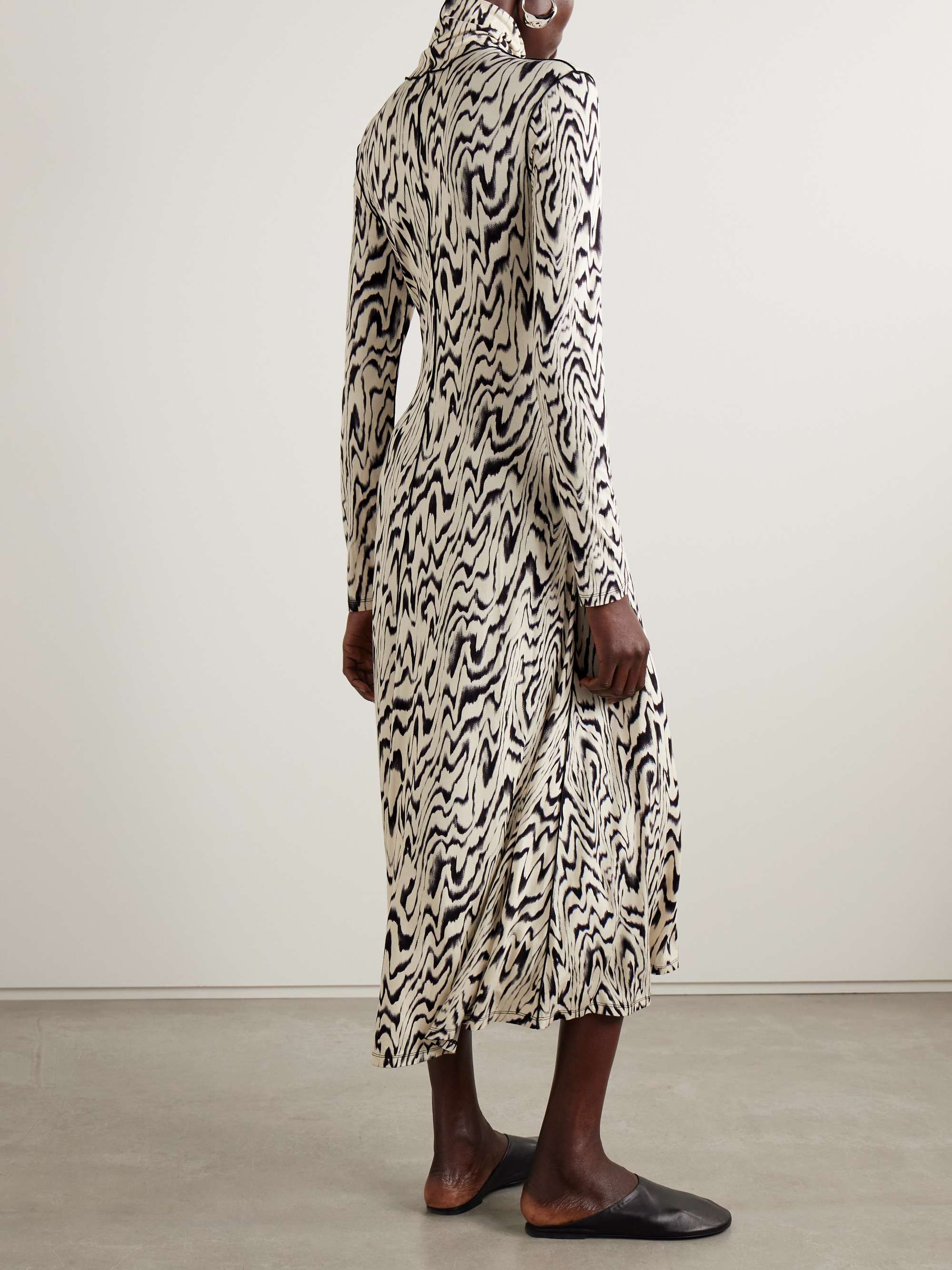 Marion printed jersey turtleneck midi dress view