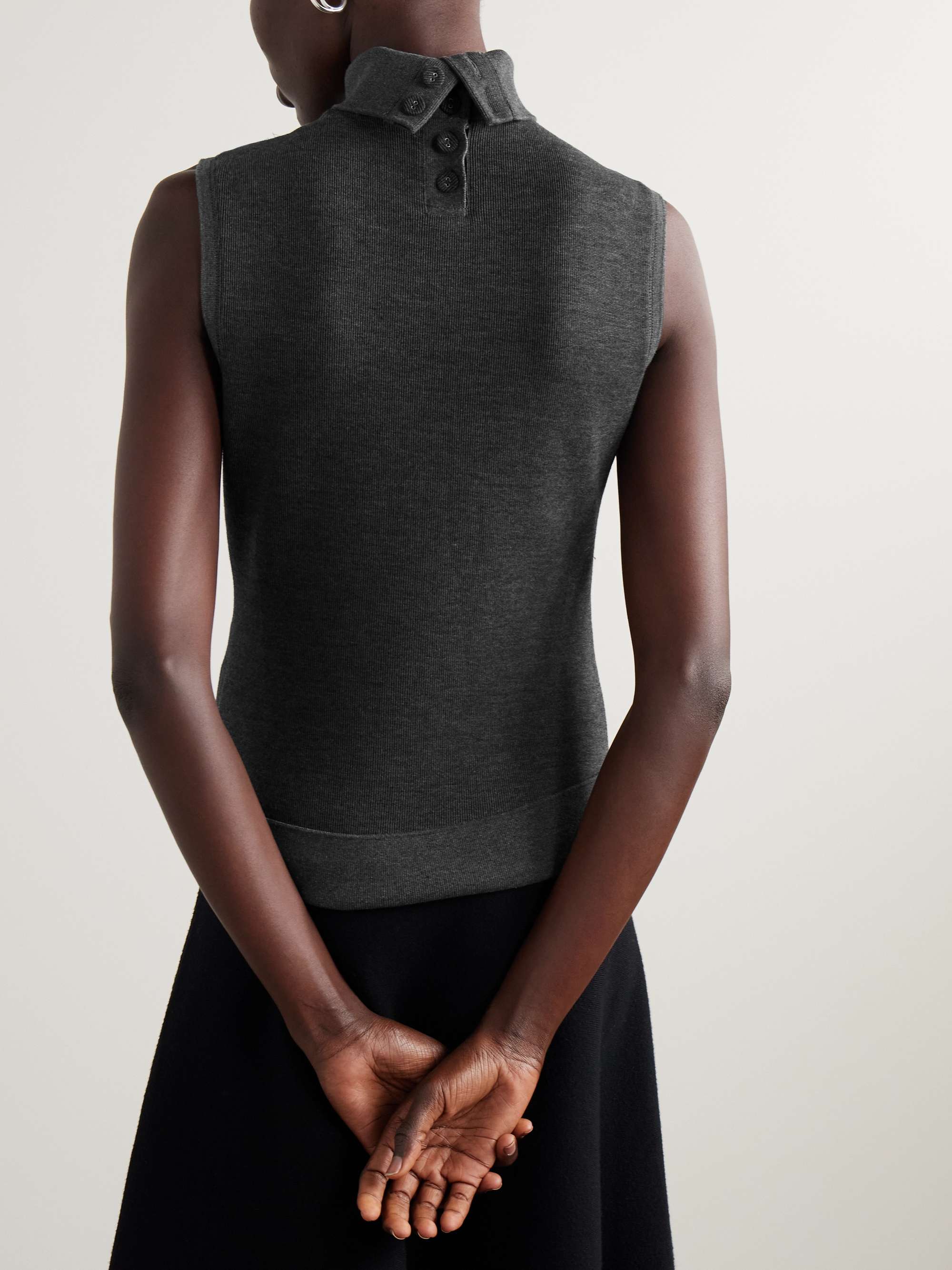 Sandrine ribbed cotton-blend turtleneck tank view