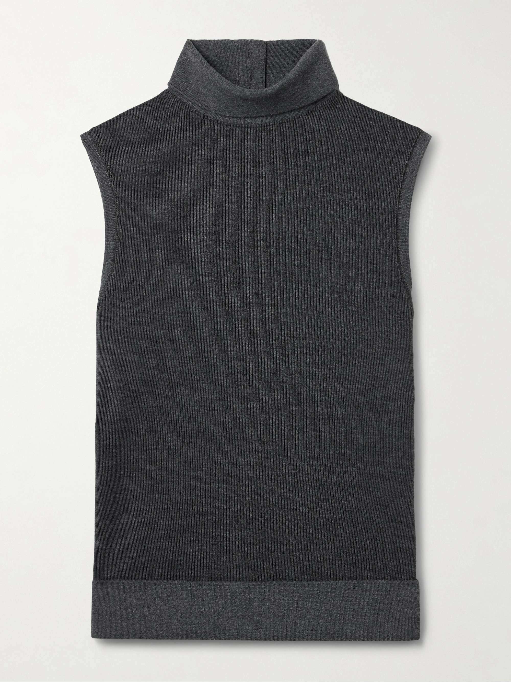 Sandrine ribbed cotton-blend turtleneck tank view
