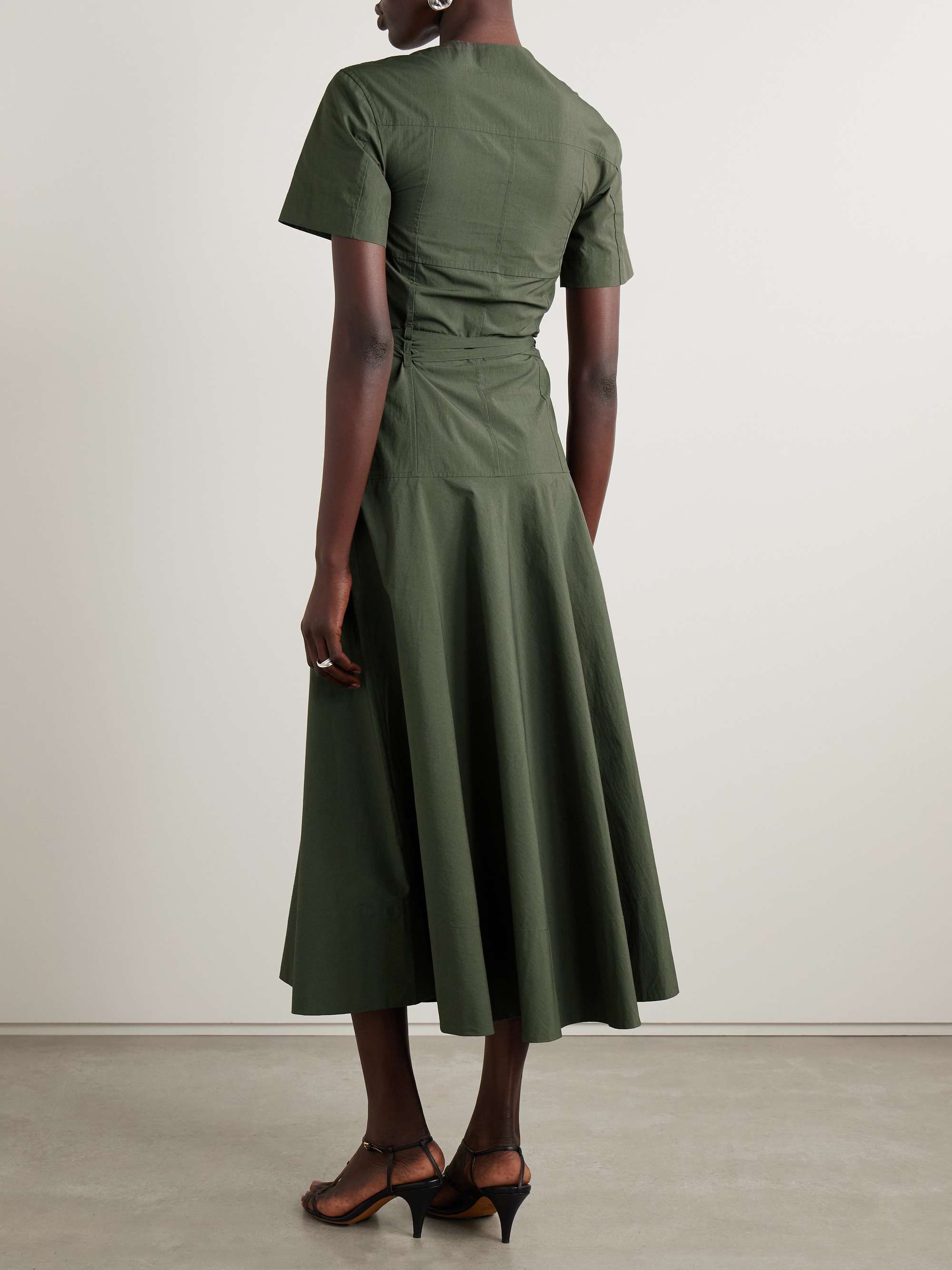 Elizabeth belted cotton-blend midi dress view