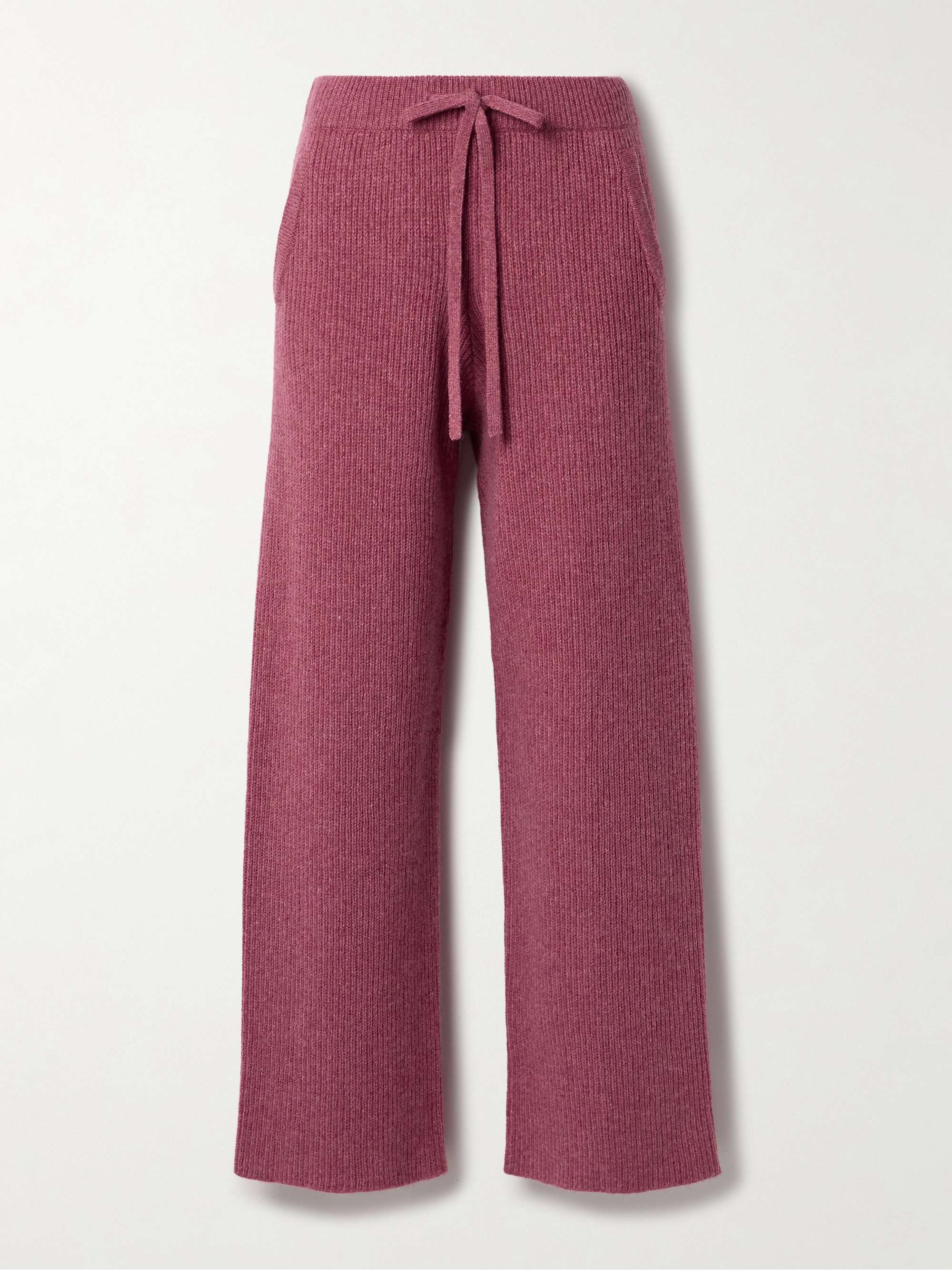 Ribbed cashmere track pants view