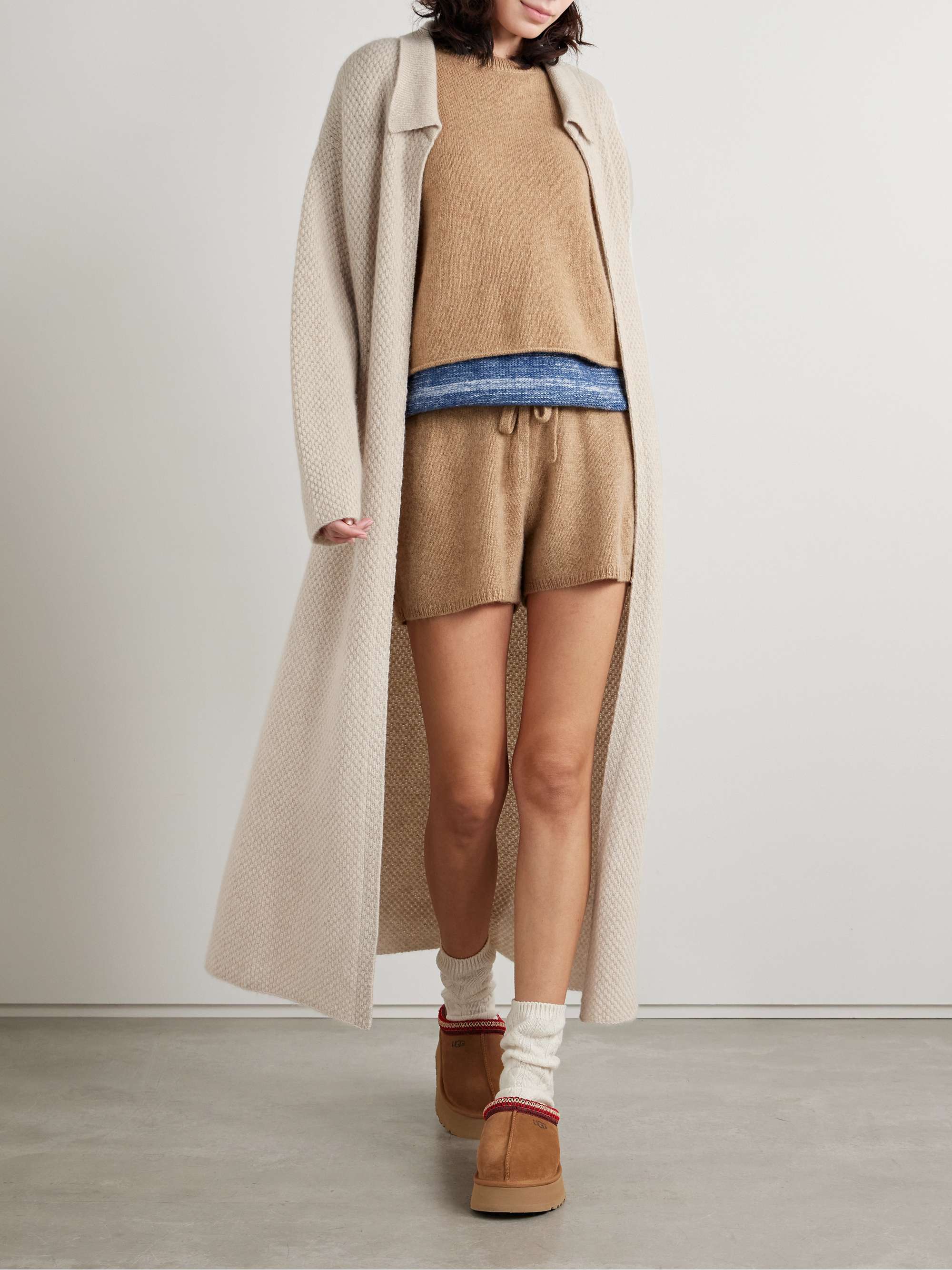 Waffle-knit cashmere cardigan view
