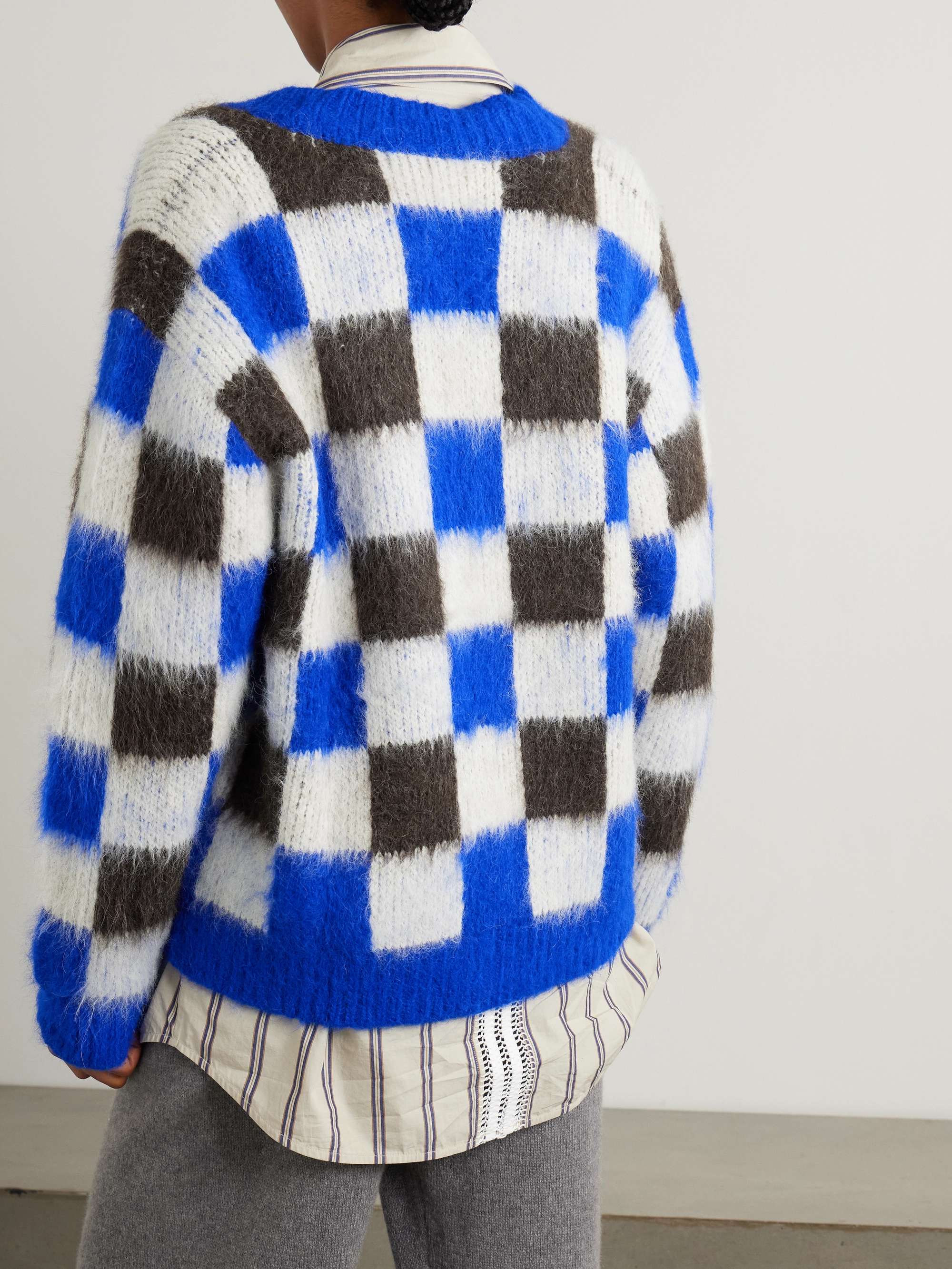 Thistle gingham alpaca-blend cardigan view