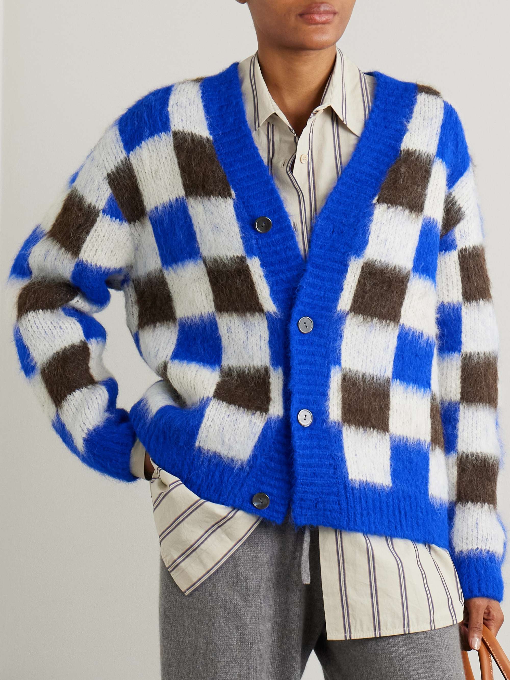 Thistle gingham alpaca-blend cardigan view
