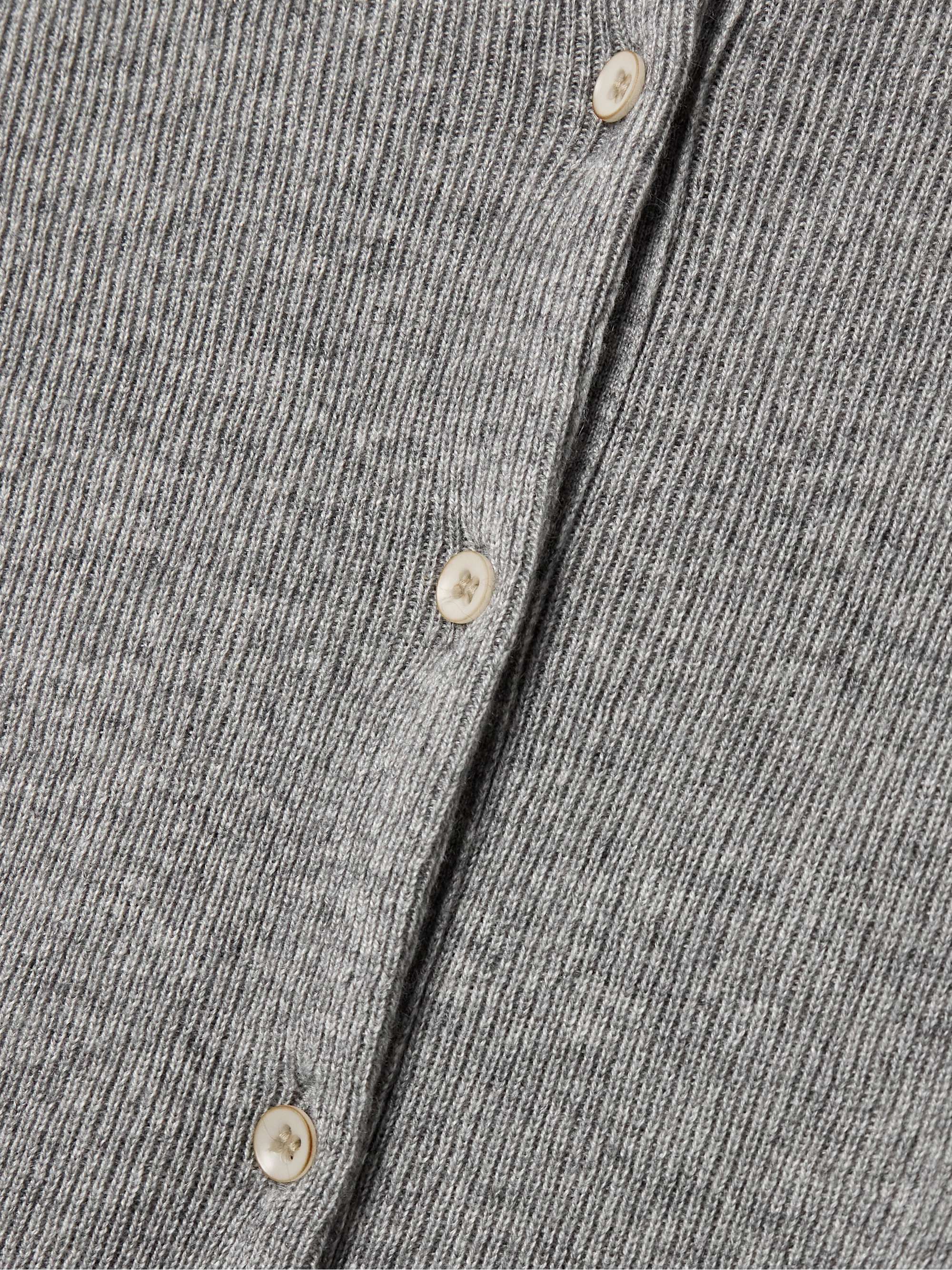 Delicash ribbed cashmere and silk-blend cardigan view