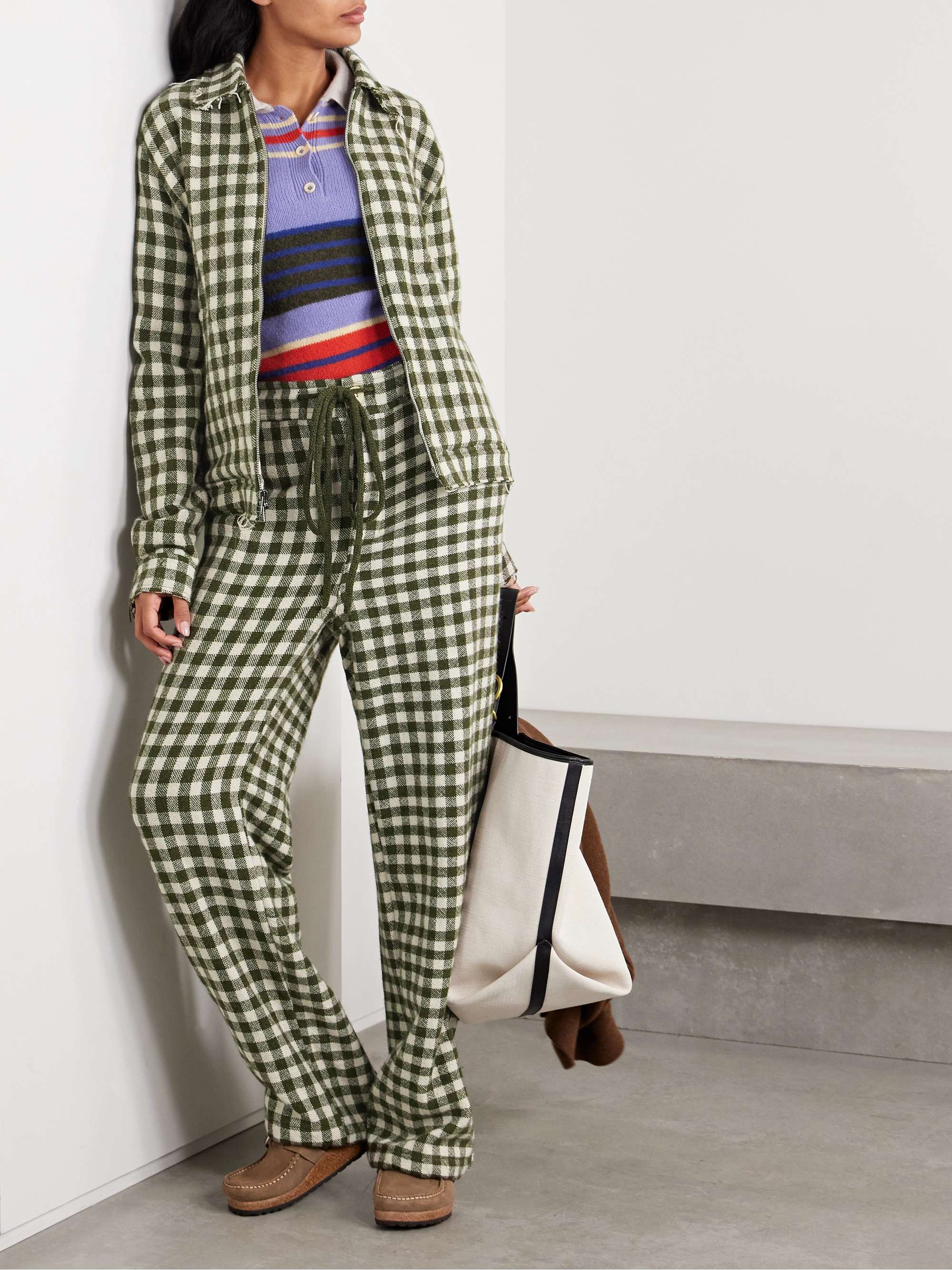 Decon gingham cashmere jacket view