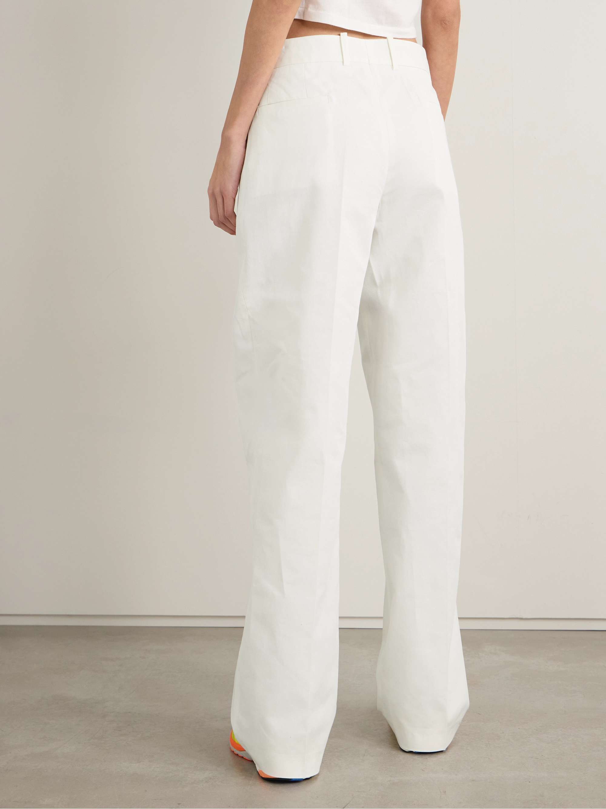 Everest pleated cotton-twill straight-leg pants view