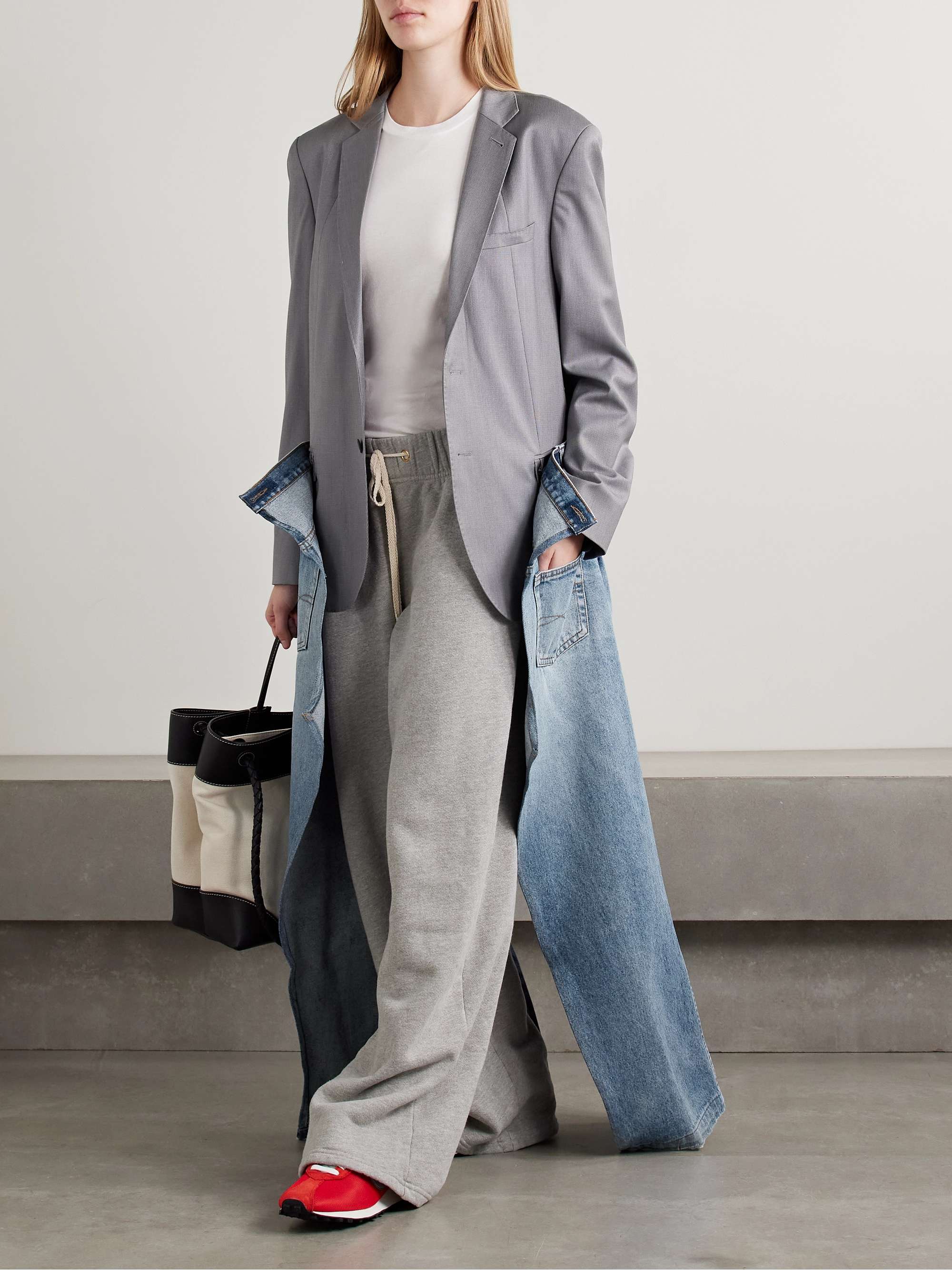 Denicoat convertible wool-blend and denim coat view