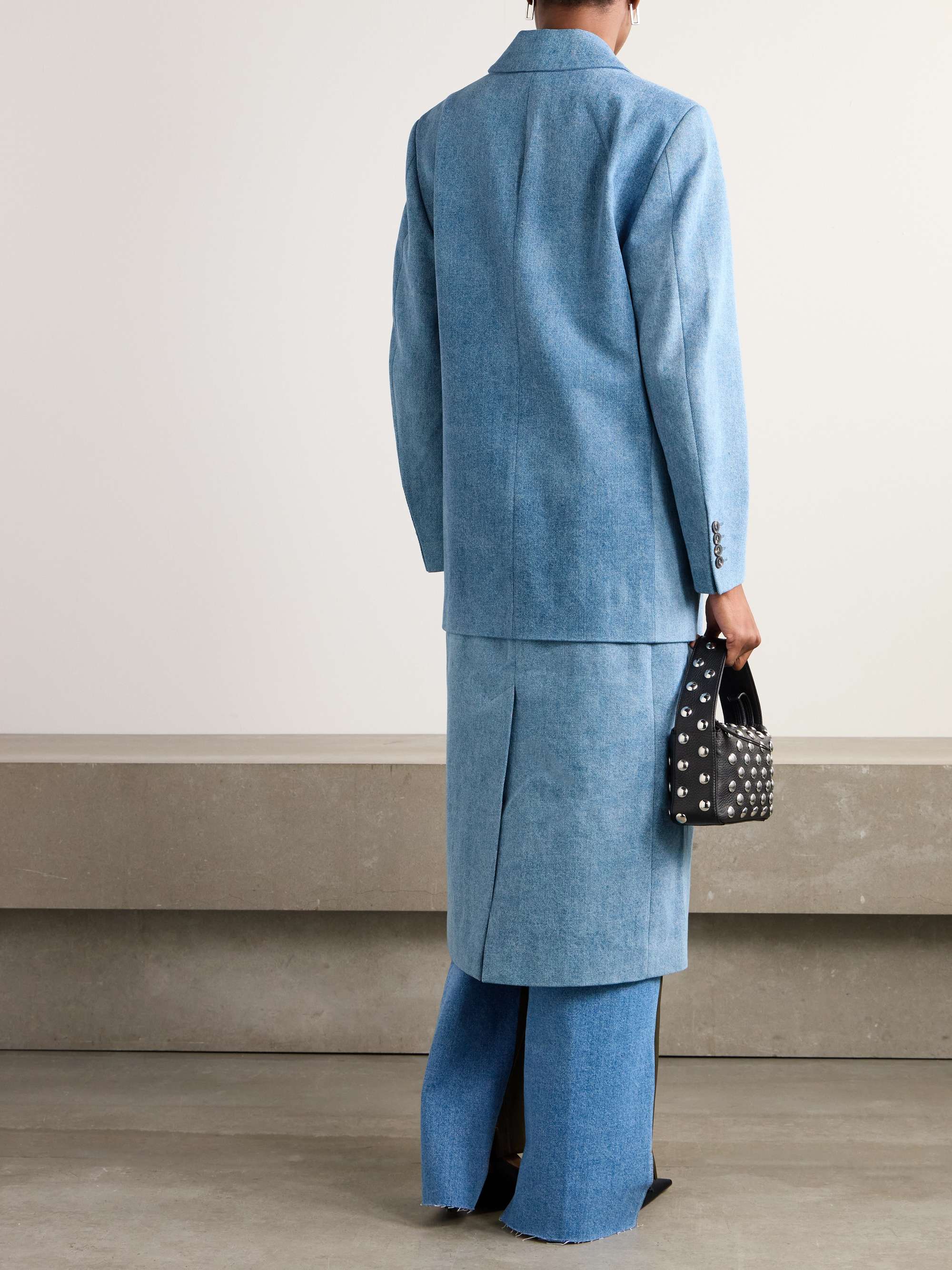 Atlas layered denim coat view