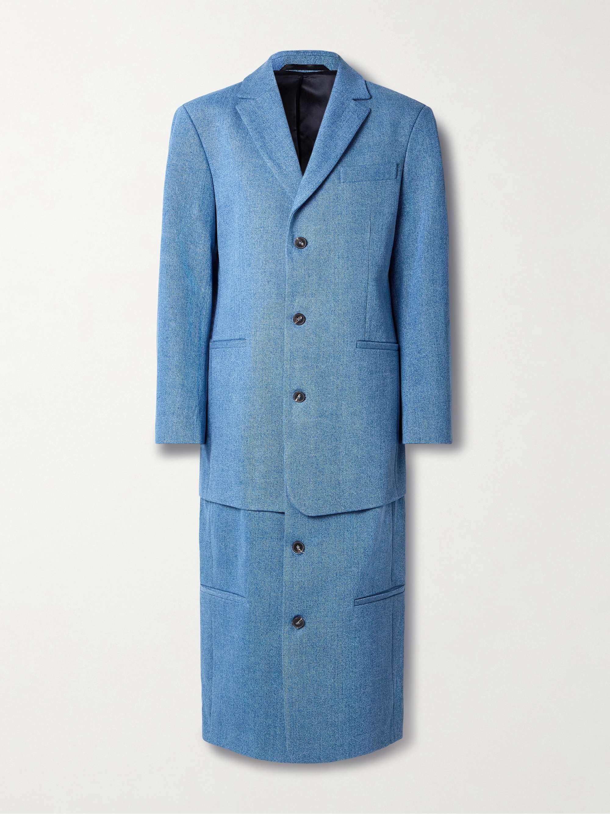 Atlas layered denim coat view