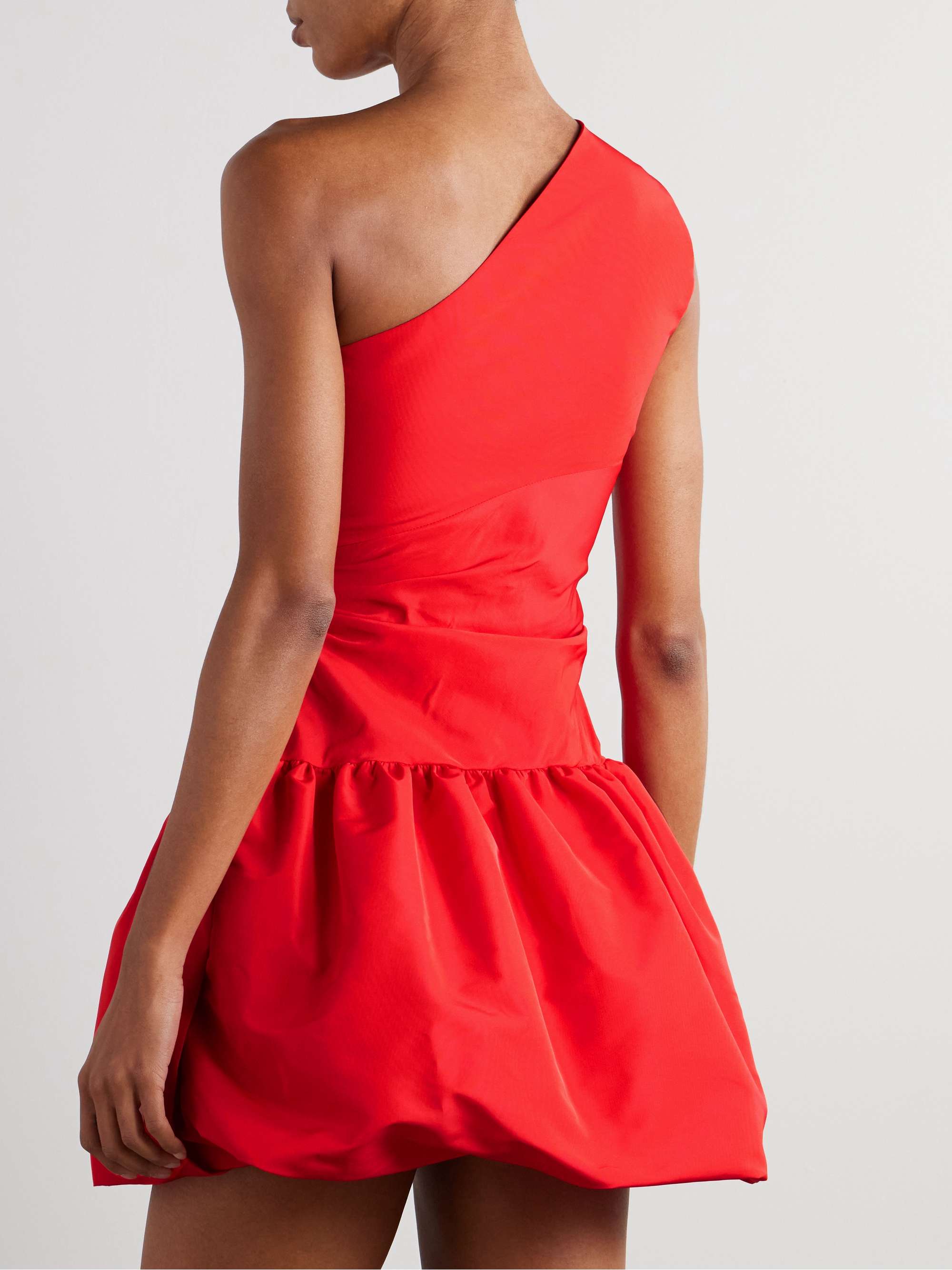 One-shoulder recycled-faille mini dress view