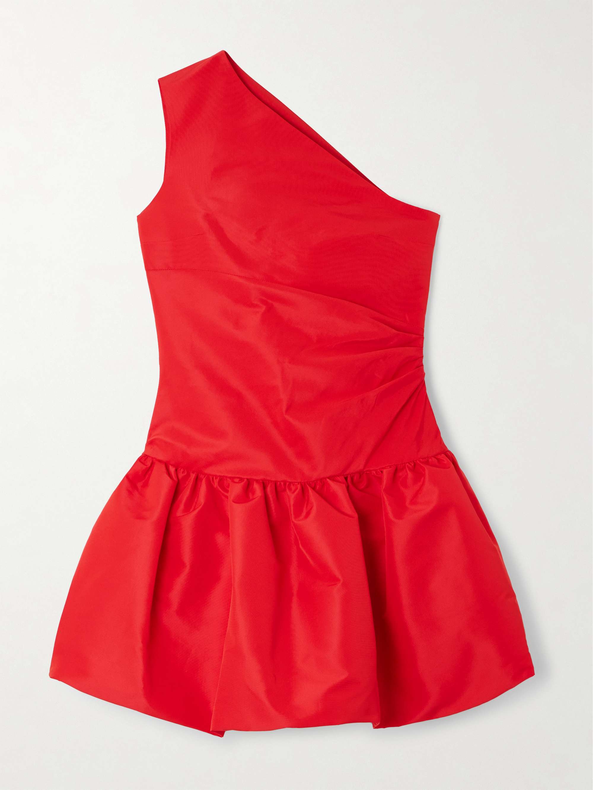 One-shoulder recycled-faille mini dress view
