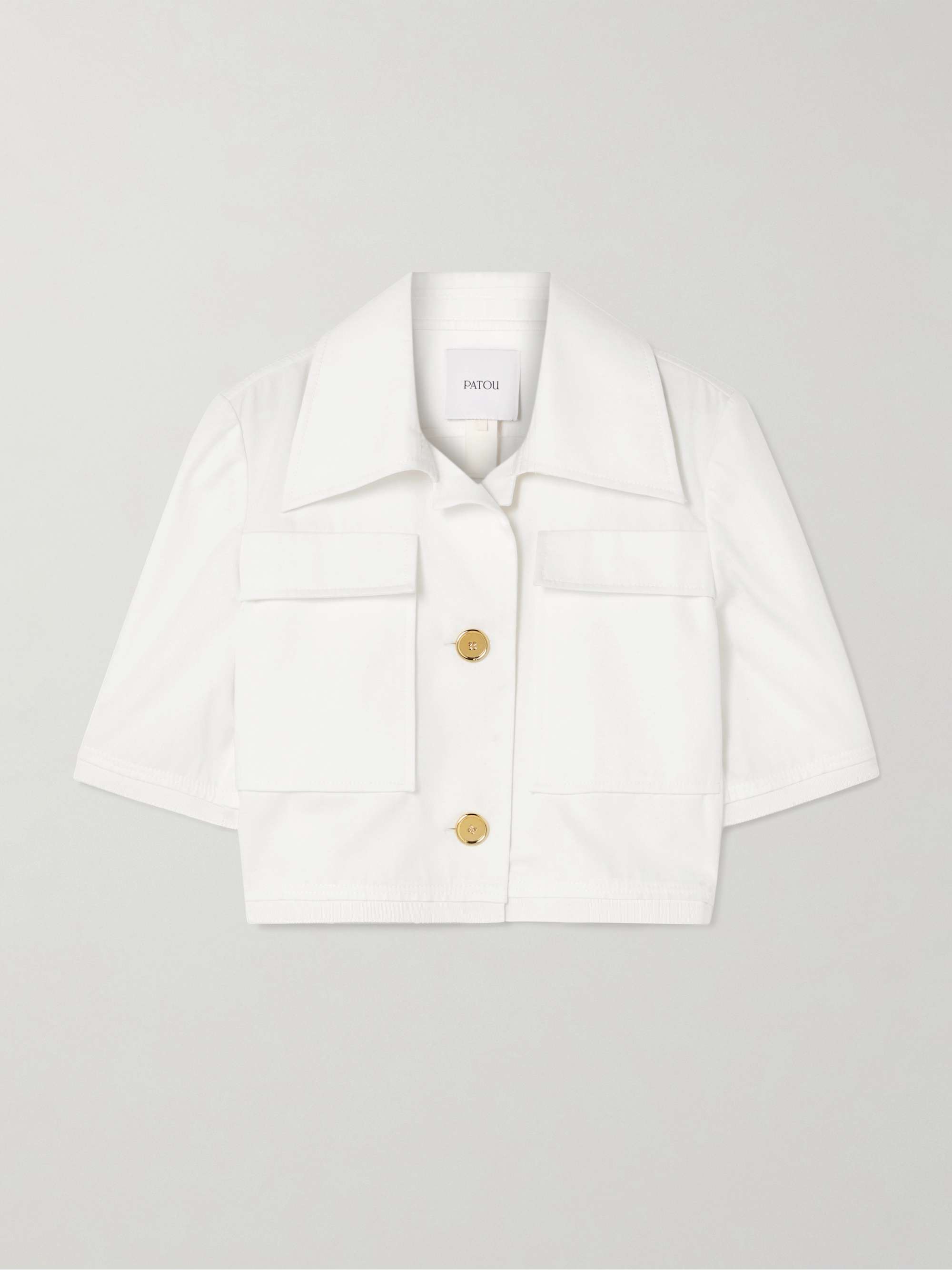 Cropped cotton-twill jacket view