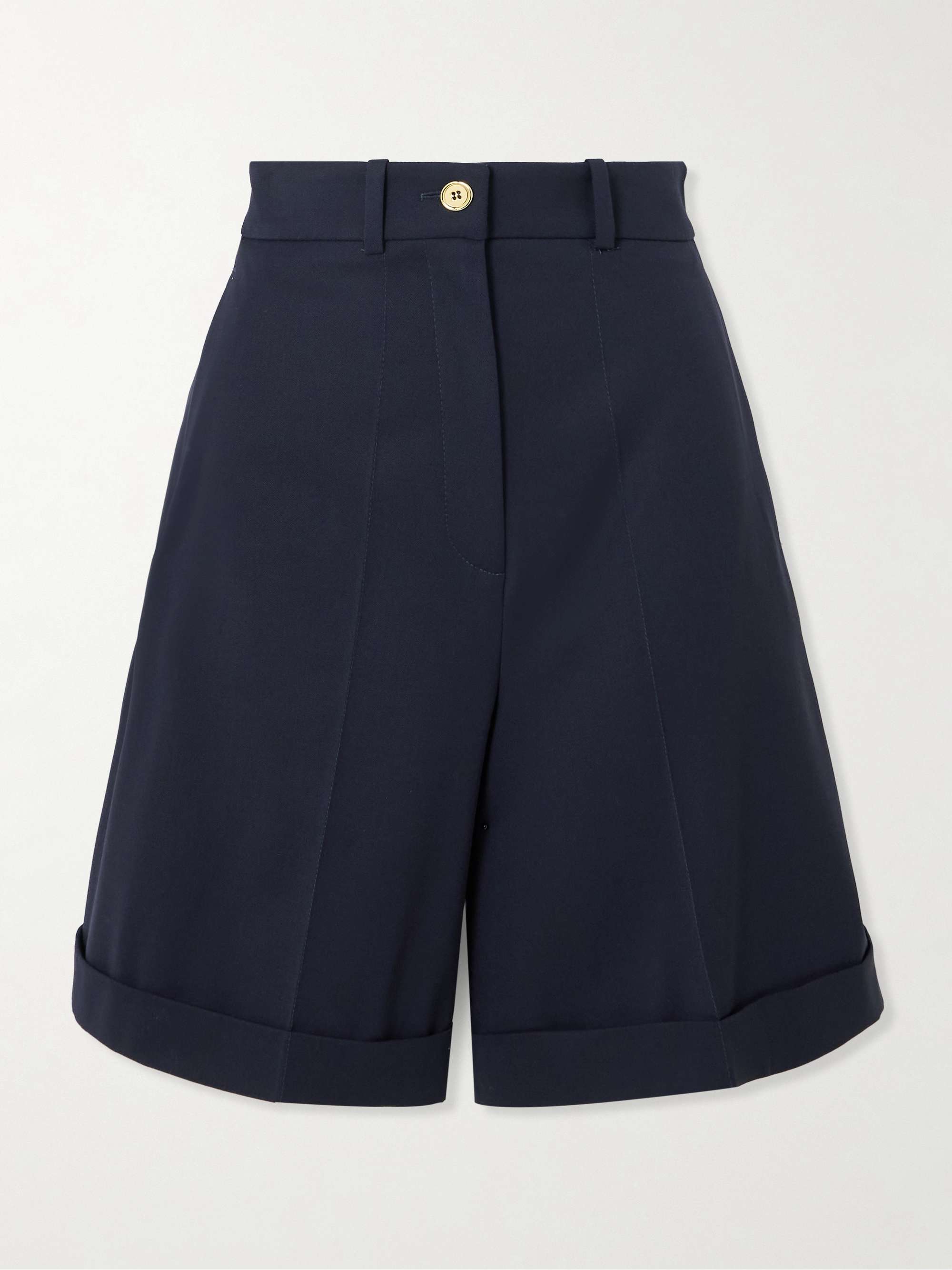 Wool-blend twill straight-leg shorts view