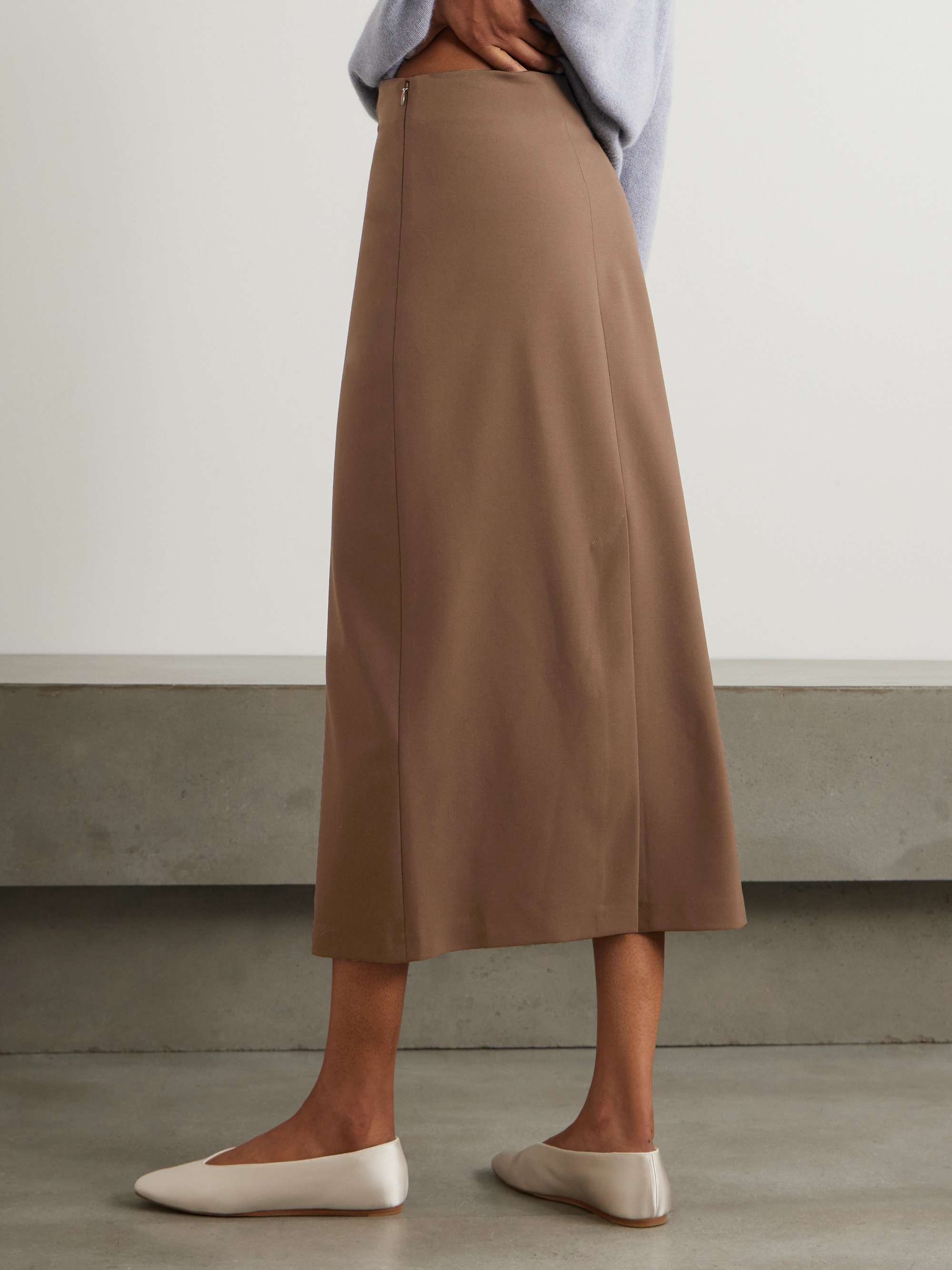 Samos stretch-wool twill maxi skirt view
