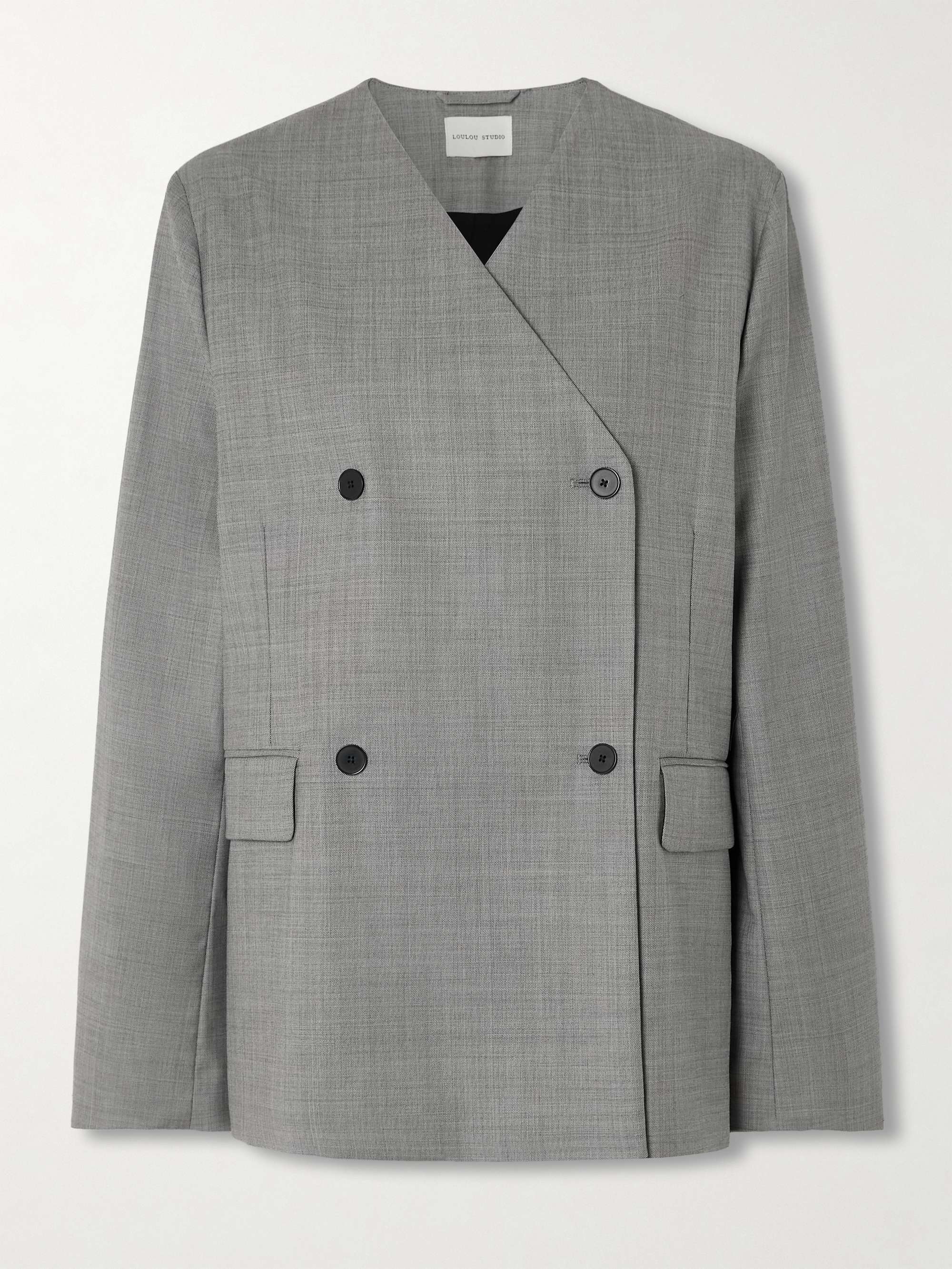 Altair double-breasted wool-twill blazer view